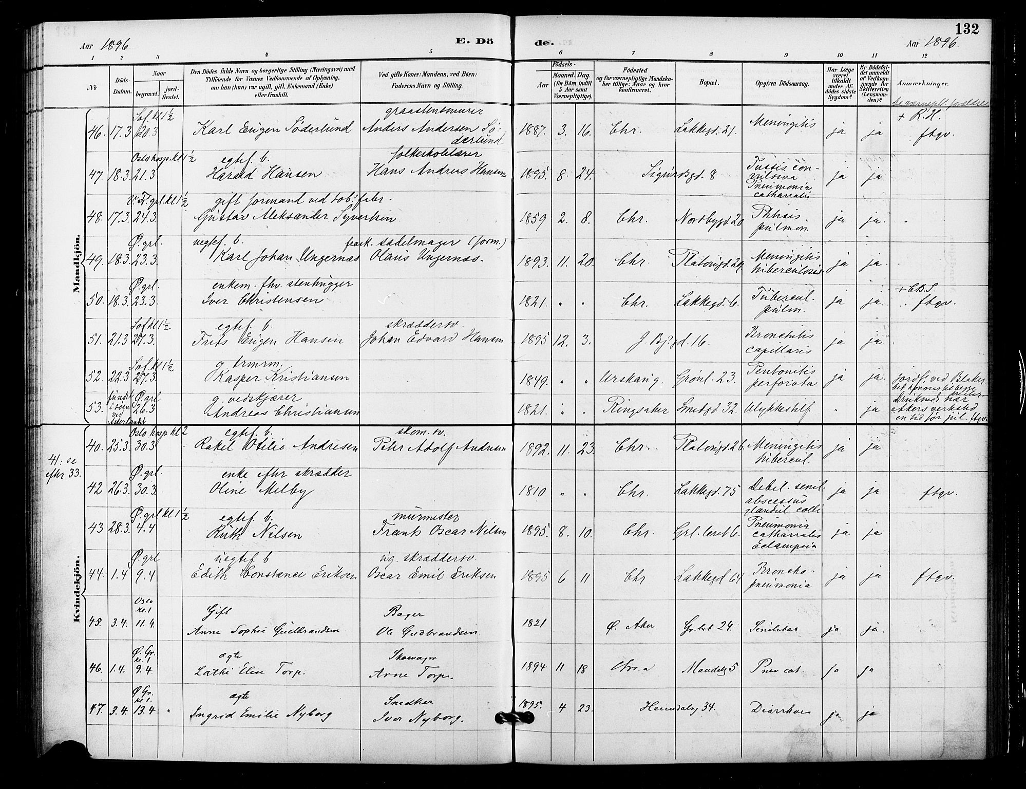 Grønland prestekontor Kirkebøker, SAO/A-10848/F/Fa/L0010: Parish register (official) no. 10, 1891-1898, p. 133