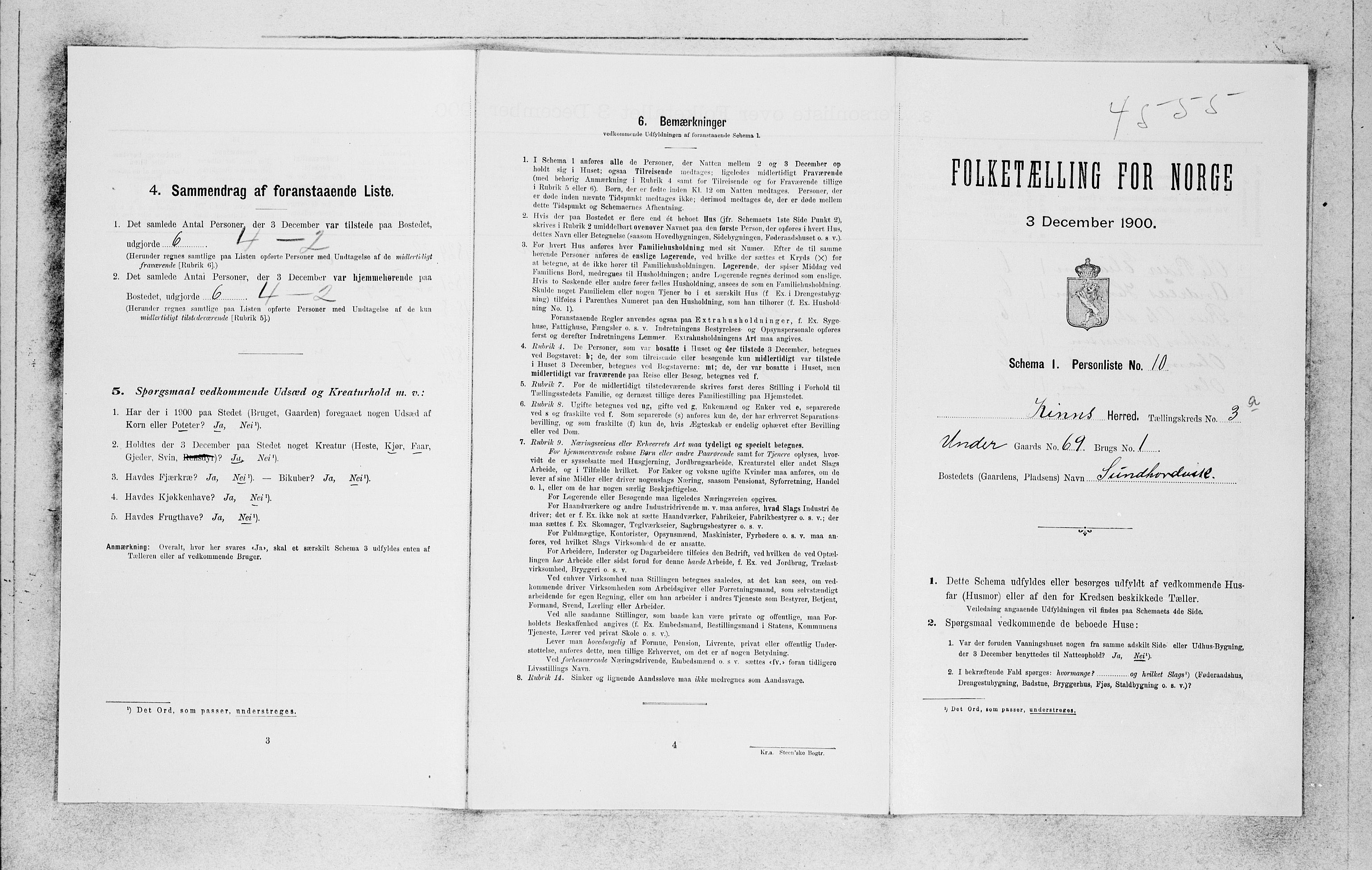 SAB, 1900 census for Kinn, 1900, p. 345