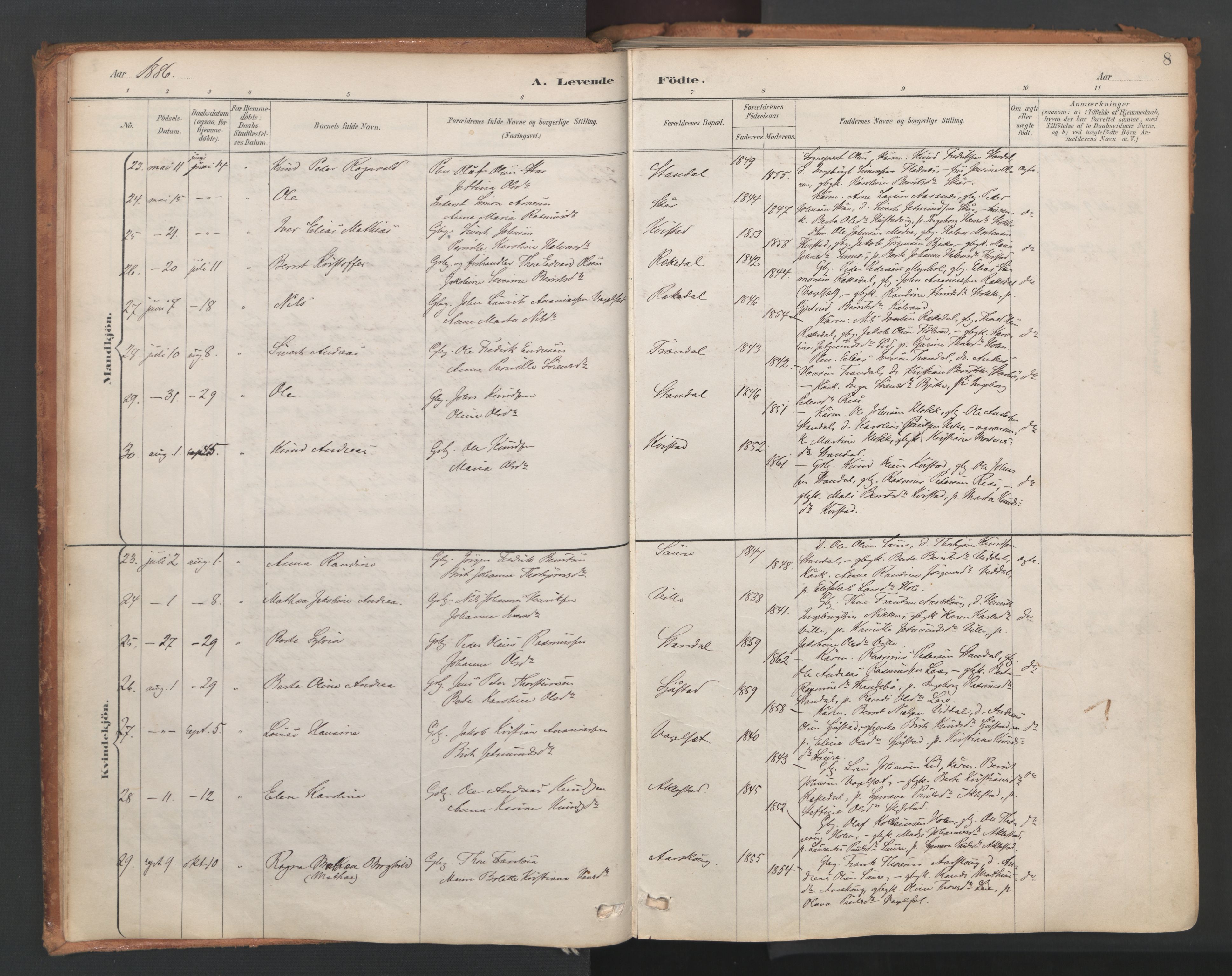Ministerialprotokoller, klokkerbøker og fødselsregistre - Møre og Romsdal, AV/SAT-A-1454/515/L0211: Parish register (official) no. 515A07, 1886-1910, p. 8