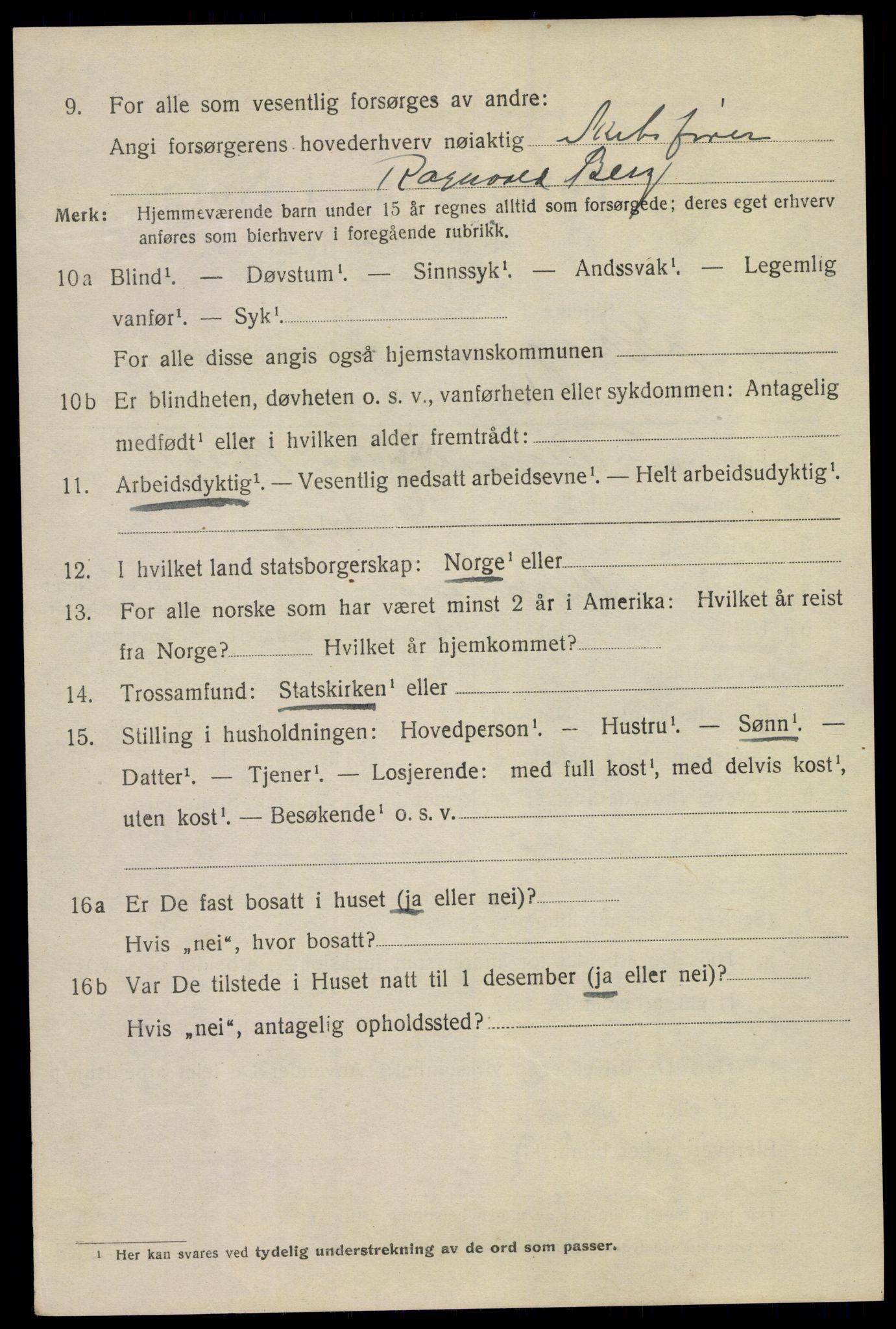 SAKO, 1920 census for Kragerø, 1920, p. 5310