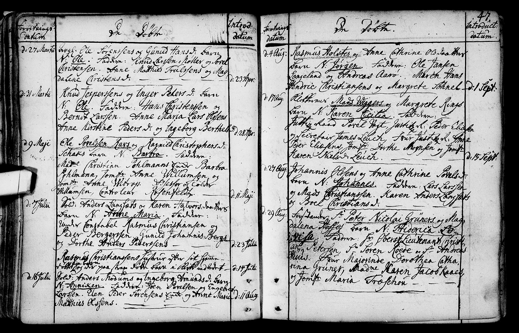Gamlebyen prestekontor Kirkebøker, SAO/A-10884/F/Fa/L0001: Parish register (official) no. 1, 1734-1818, p. 47