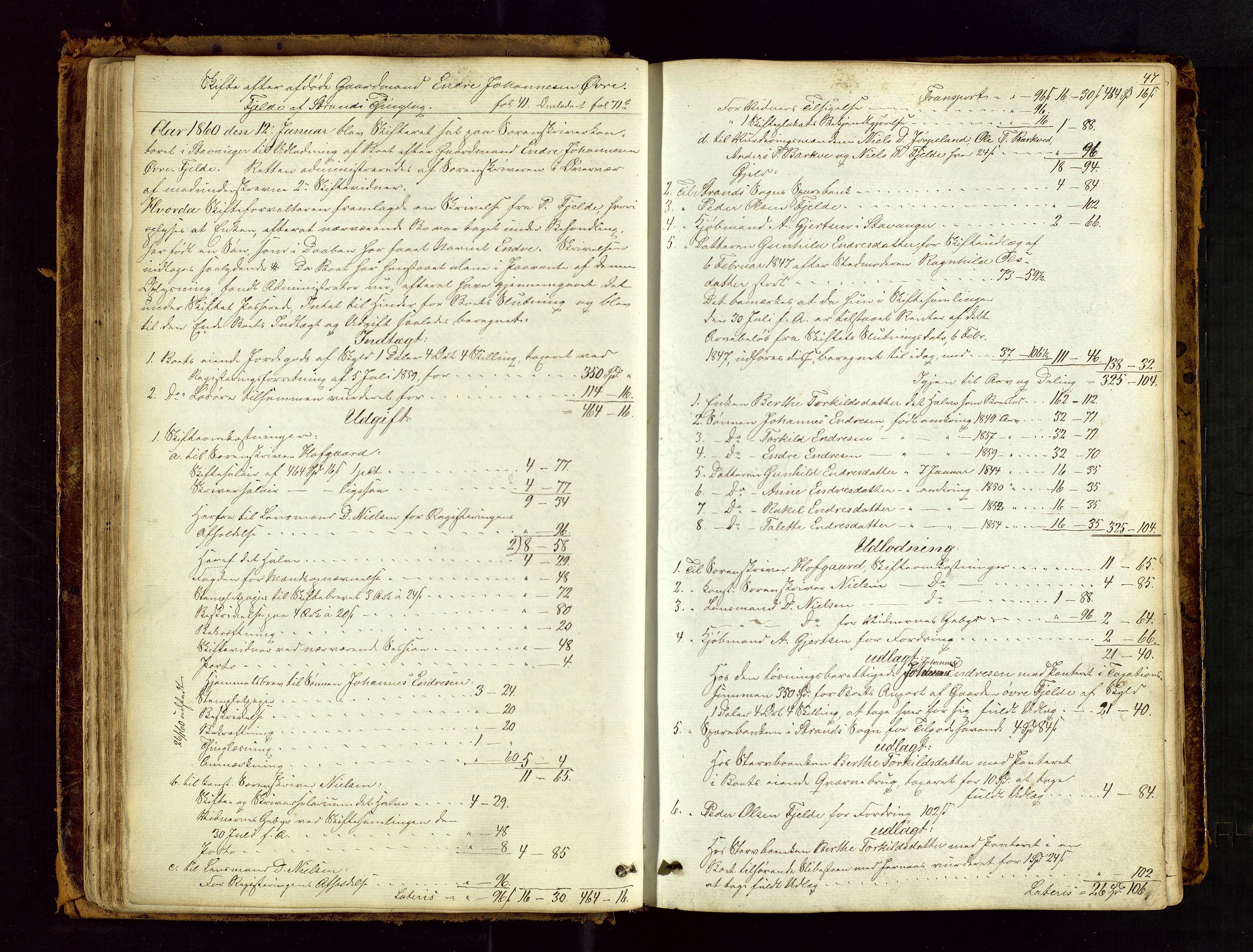 Ryfylke tingrett, AV/SAST-A-100055/001/IV/IVF/L0010: Skifteforhandlingsprotokoll C1 Strand og Finnøy, 1856-1883, p. 47