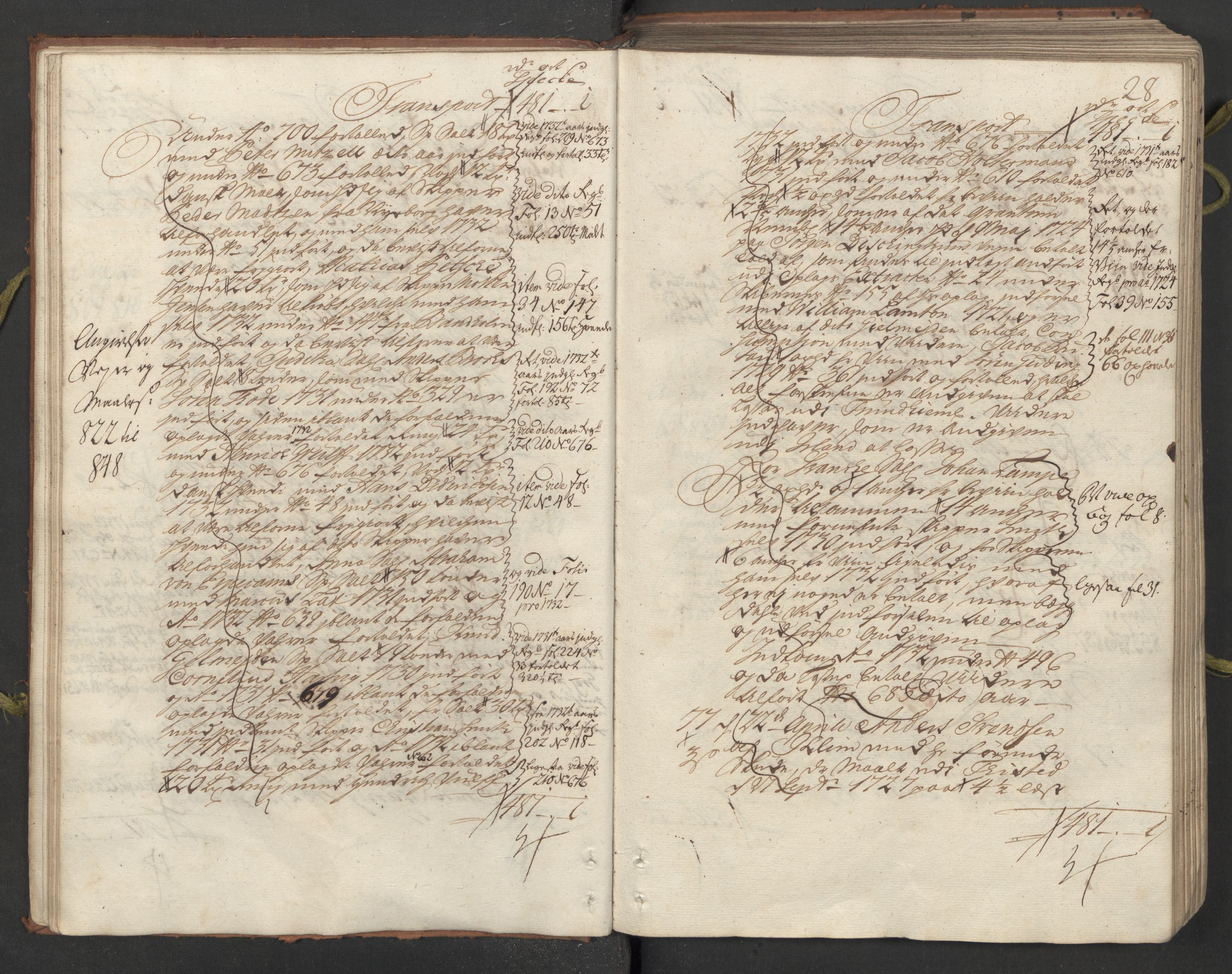 Generaltollkammeret, tollregnskaper, AV/RA-EA-5490/R26/L0024/0001: Tollregnskaper Bergen A / Utgående hovedtollbok, 1733, p. 27b-28a