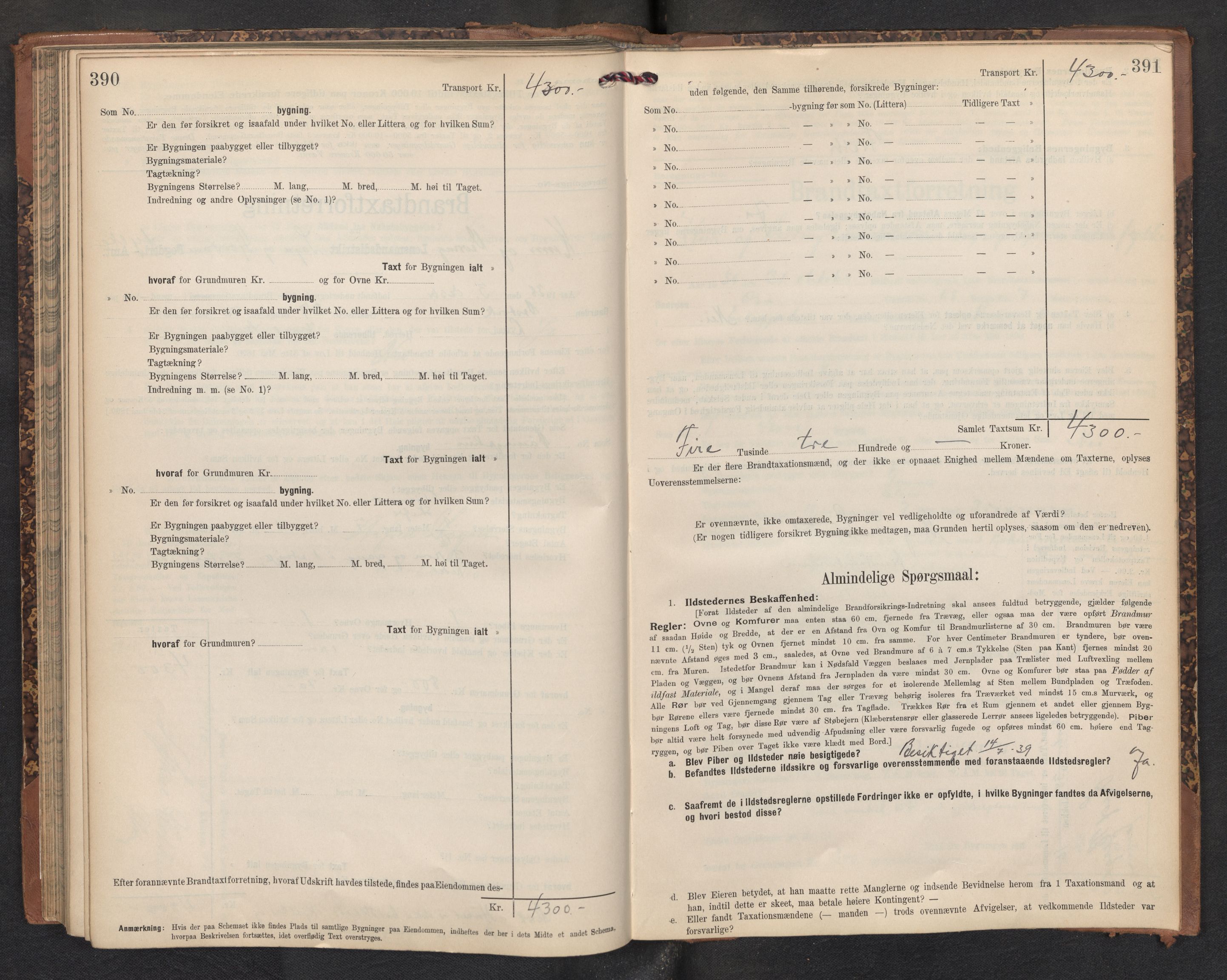 Lensmannen i Kinn, AV/SAB-A-28801/0012/L0005: Branntakstprotokoll, skjematakst, 1903-1938, p. 390-391