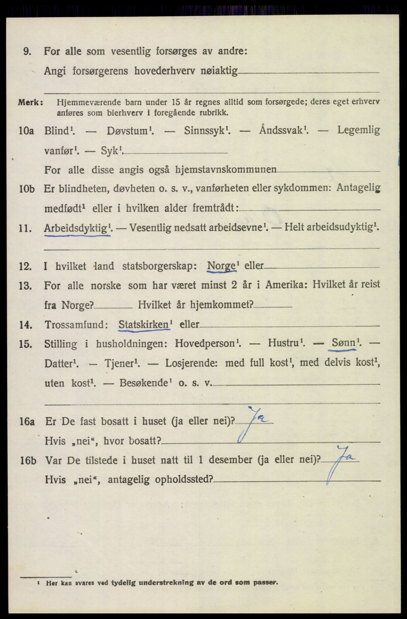 SAH, 1920 census for Trysil, 1920, p. 3110