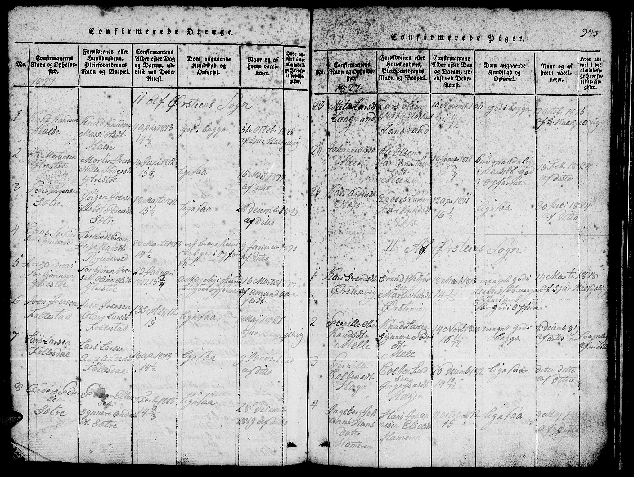 Ministerialprotokoller, klokkerbøker og fødselsregistre - Møre og Romsdal, AV/SAT-A-1454/511/L0155: Parish register (copy) no. 511C01, 1817-1829, p. 273