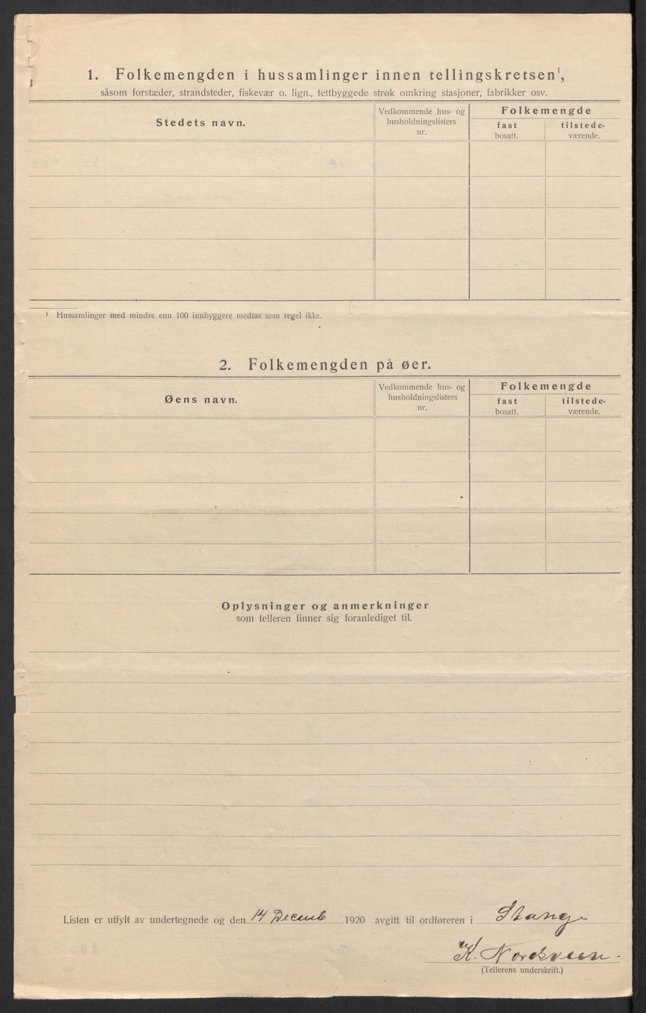 SAH, 1920 census for Stange, 1920, p. 17