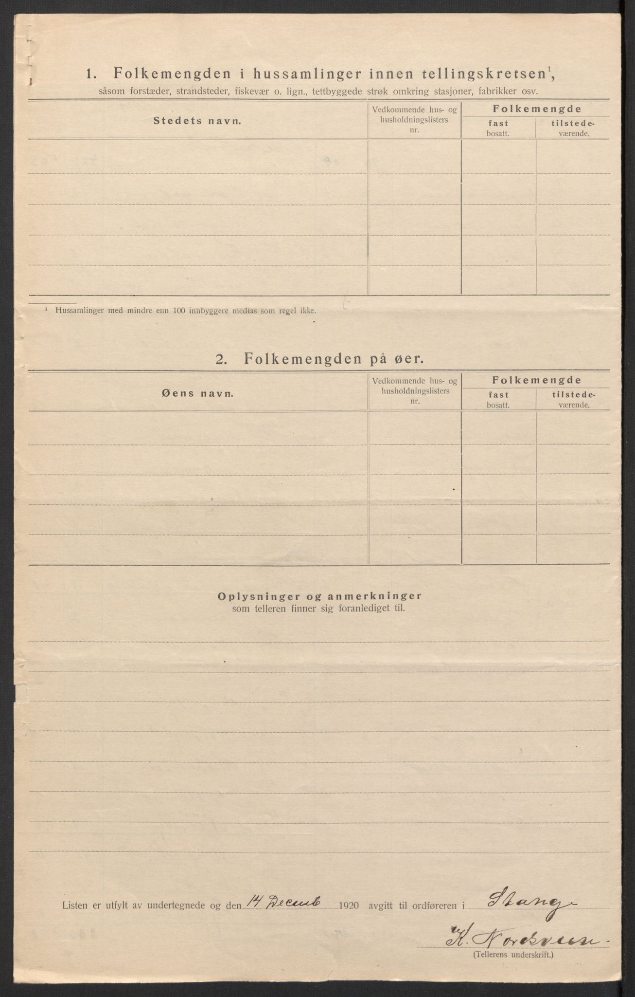 SAH, 1920 census for Stange, 1920, p. 17