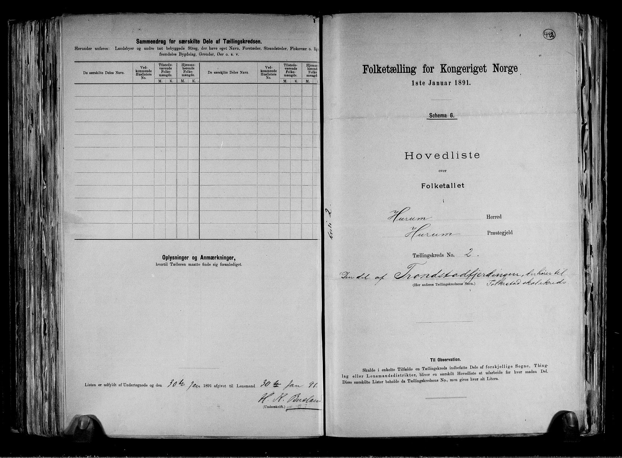 RA, 1891 census for 0628 Hurum, 1891, p. 7