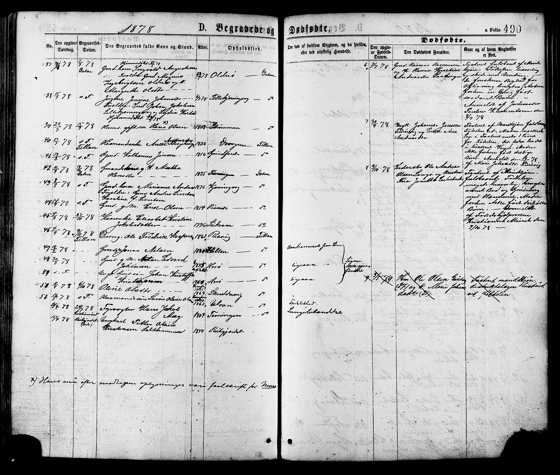 Ministerialprotokoller, klokkerbøker og fødselsregistre - Sør-Trøndelag, AV/SAT-A-1456/634/L0532: Parish register (official) no. 634A08, 1871-1881, p. 490