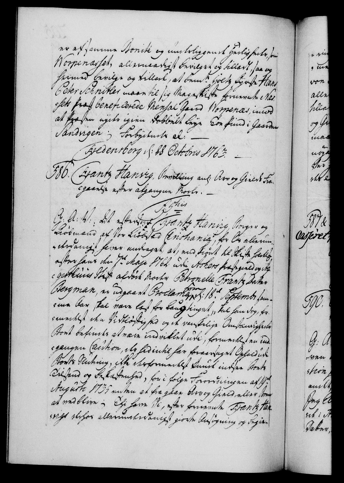 Danske Kanselli 1572-1799, RA/EA-3023/F/Fc/Fca/Fcaa/L0042: Norske registre, 1763-1766, p. 205b