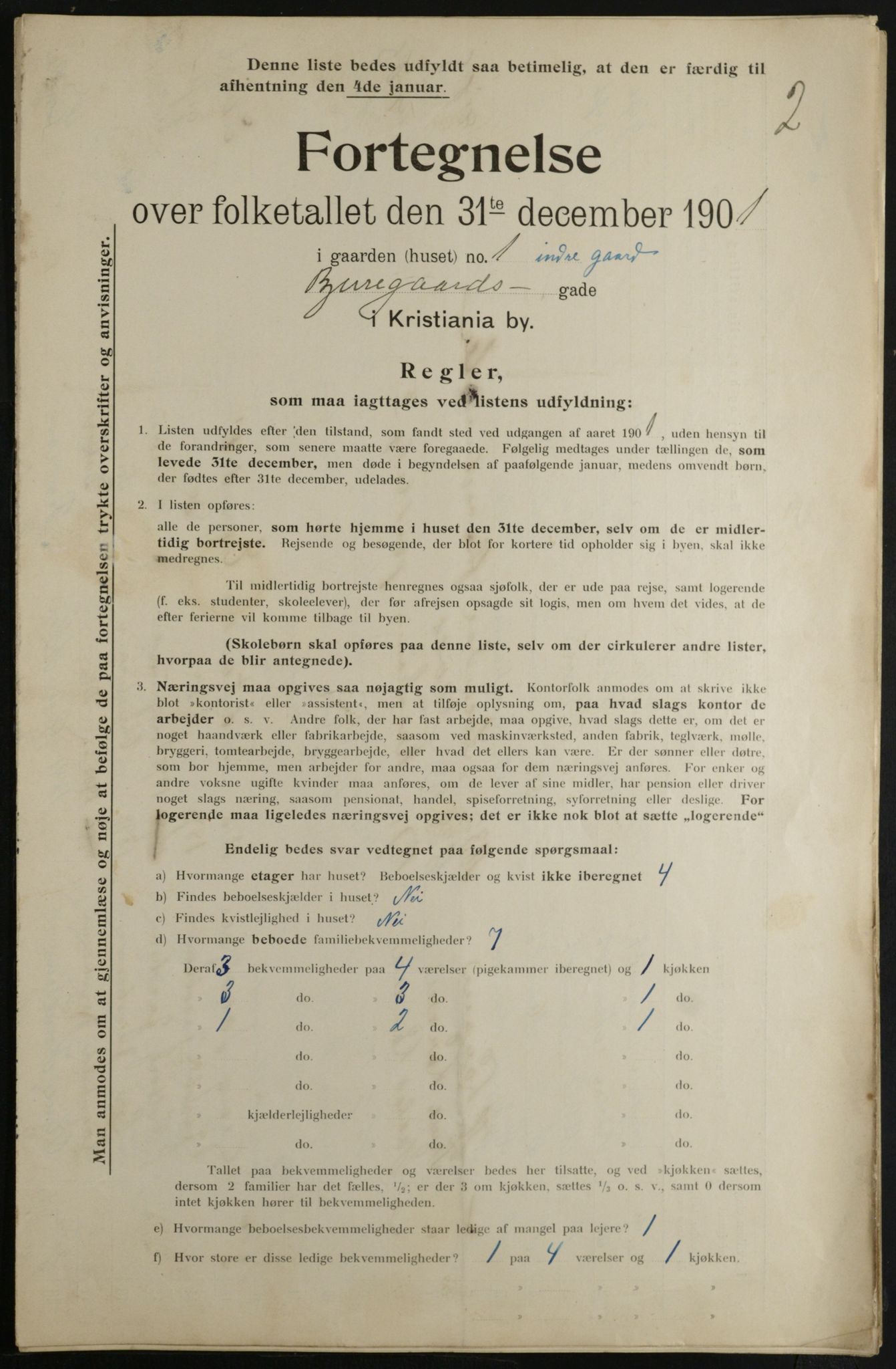 OBA, Municipal Census 1901 for Kristiania, 1901, p. 956