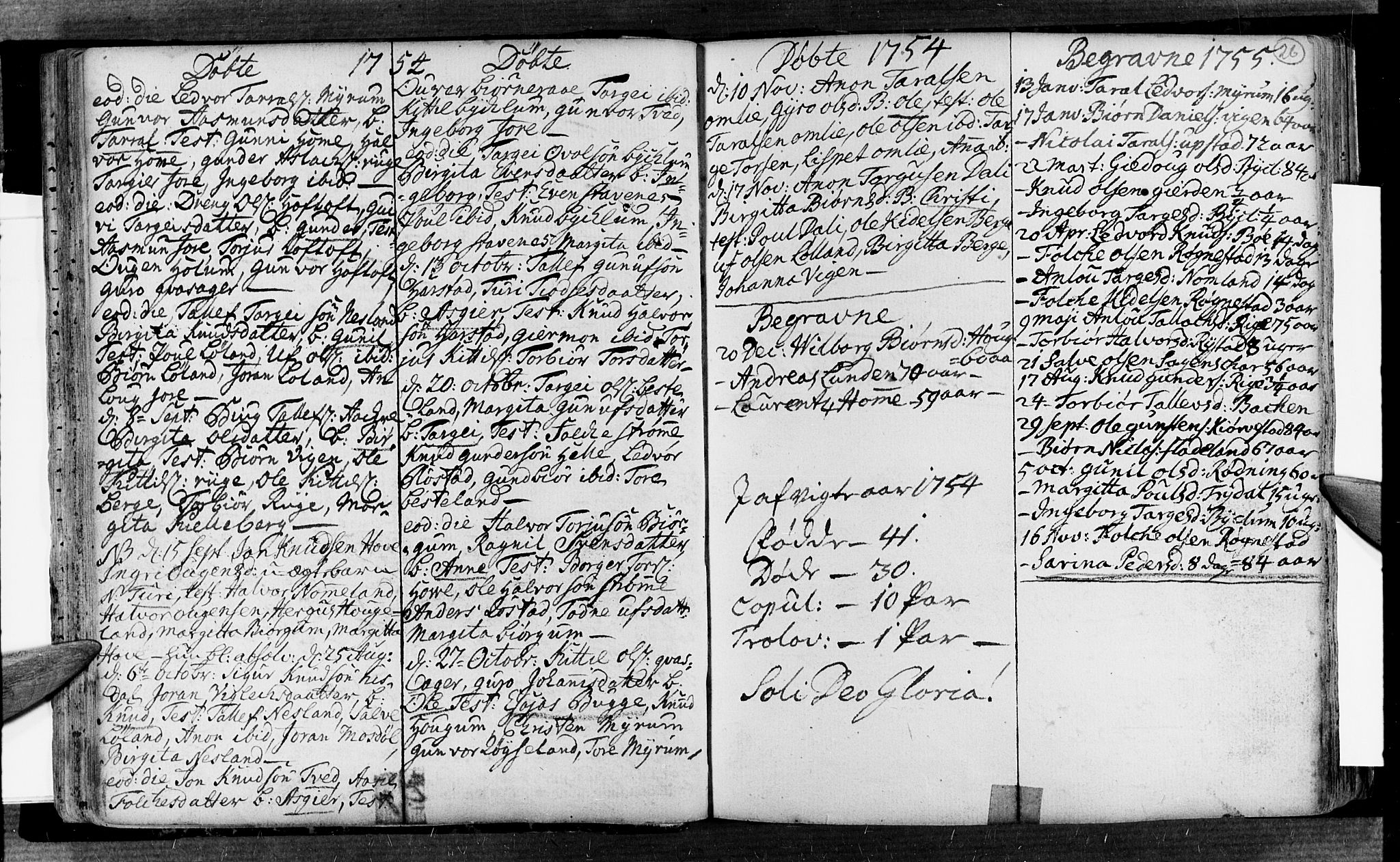 Valle sokneprestkontor, AV/SAK-1111-0044/F/Fa/Fac/L0002: Parish register (official) no. A 2, 1745-1776, p. 26