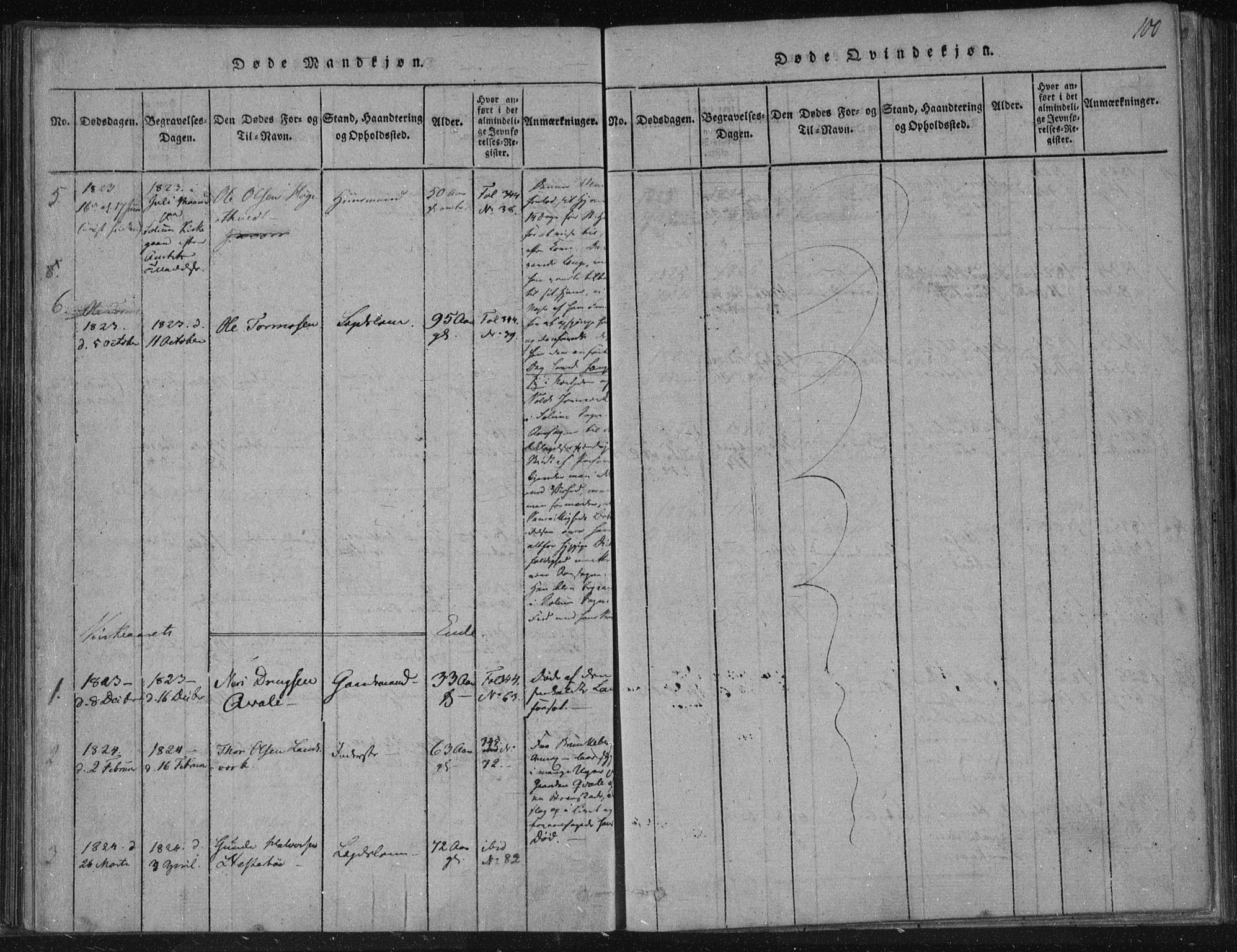 Lårdal kirkebøker, SAKO/A-284/F/Fc/L0001: Parish register (official) no. III 1, 1815-1860, p. 100