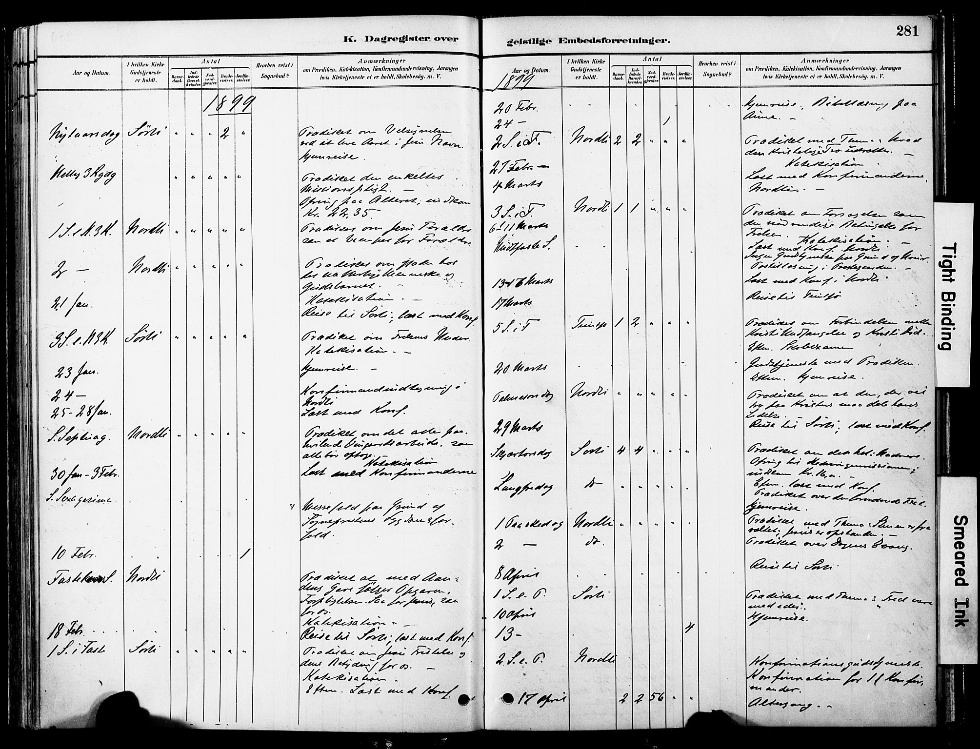 Ministerialprotokoller, klokkerbøker og fødselsregistre - Nord-Trøndelag, SAT/A-1458/755/L0494: Parish register (official) no. 755A03, 1882-1902, p. 281