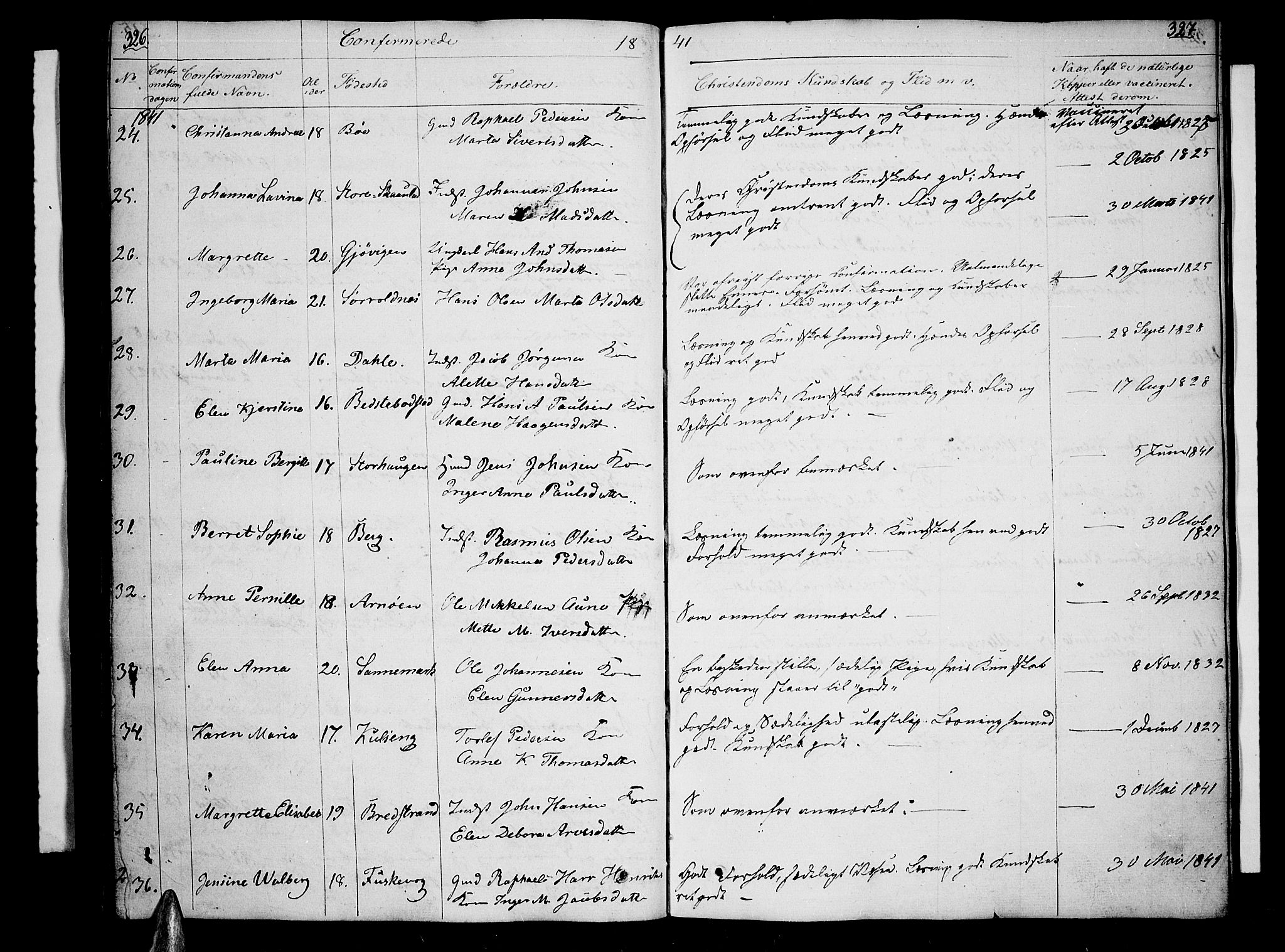Trondenes sokneprestkontor, SATØ/S-1319/H/Hb/L0005klokker: Parish register (copy) no. 5, 1834-1845, p. 326-327
