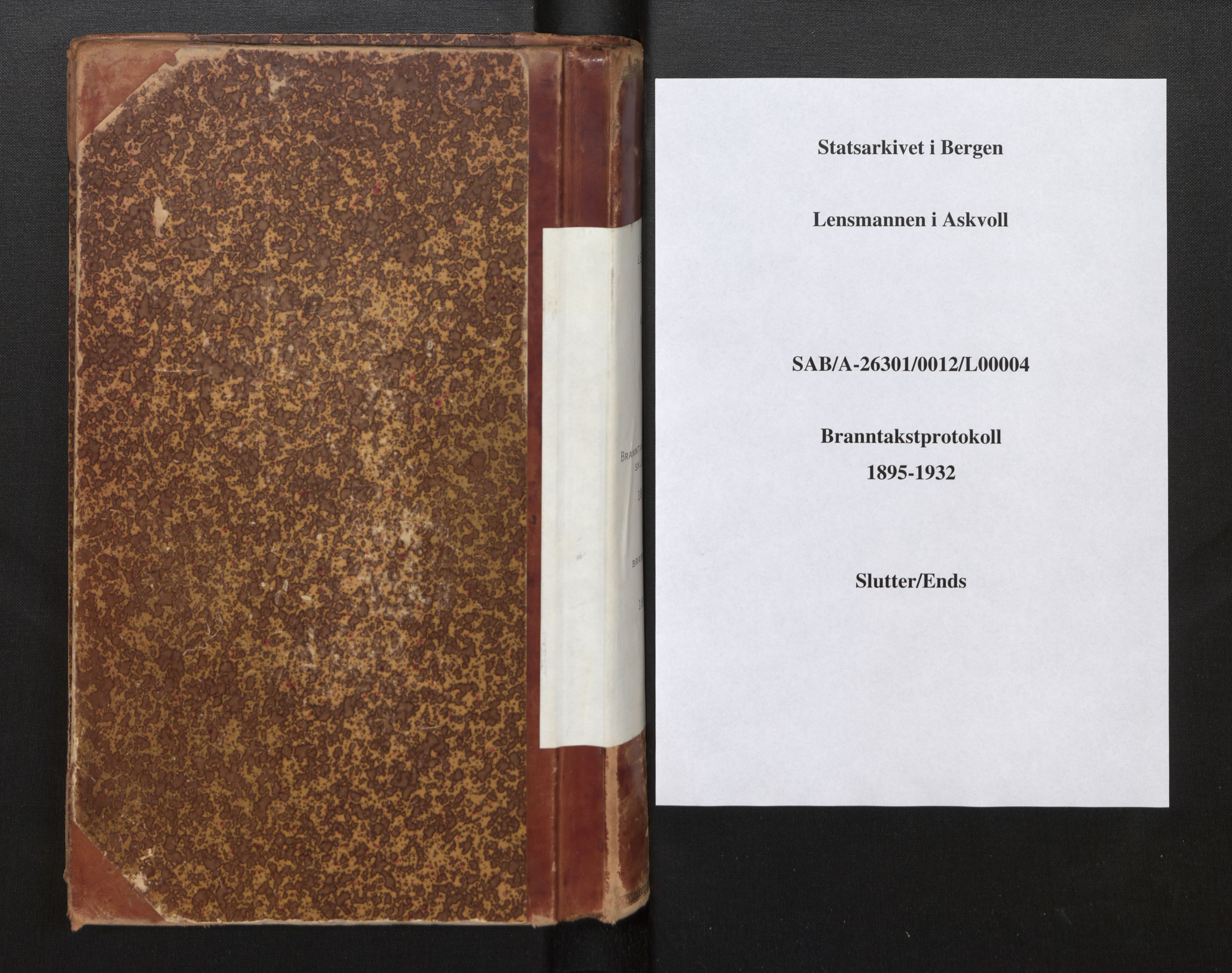 Lensmannen i Askvoll, AV/SAB-A-26301/0012/L0004: Branntakstprotokoll, skjematakst og liste over branntakstmenn, 1895-1932