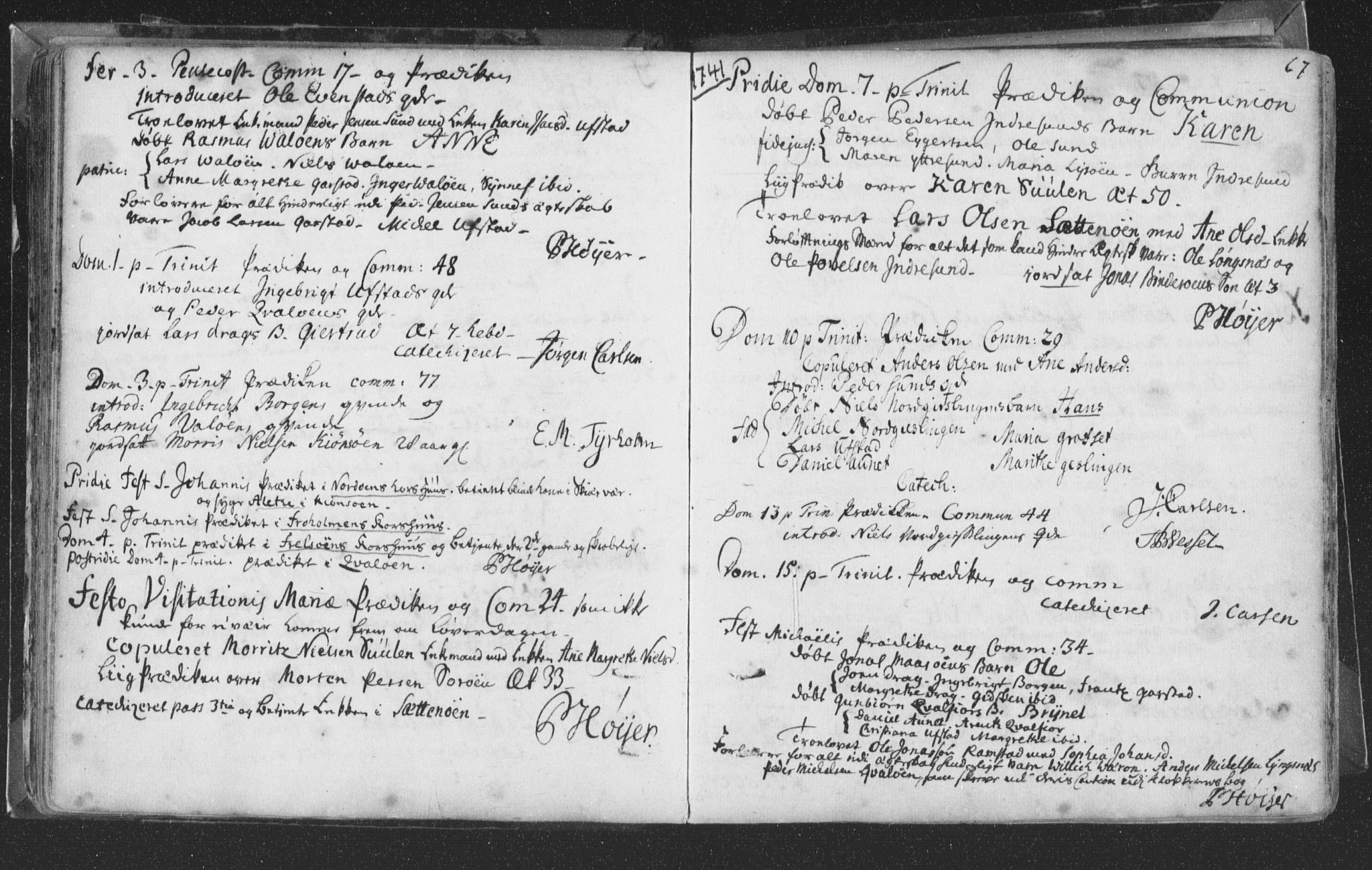 Ministerialprotokoller, klokkerbøker og fødselsregistre - Nord-Trøndelag, SAT/A-1458/786/L0685: Parish register (official) no. 786A01, 1710-1798, p. 67