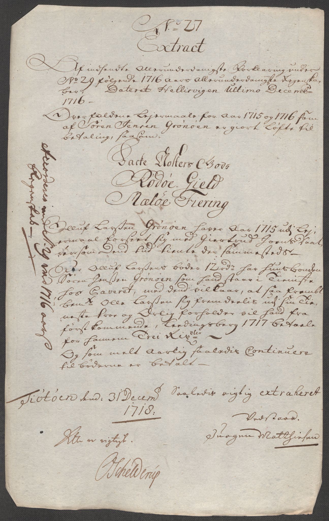 Rentekammeret inntil 1814, Reviderte regnskaper, Fogderegnskap, AV/RA-EA-4092/R65/L4516: Fogderegnskap Helgeland, 1718, p. 221