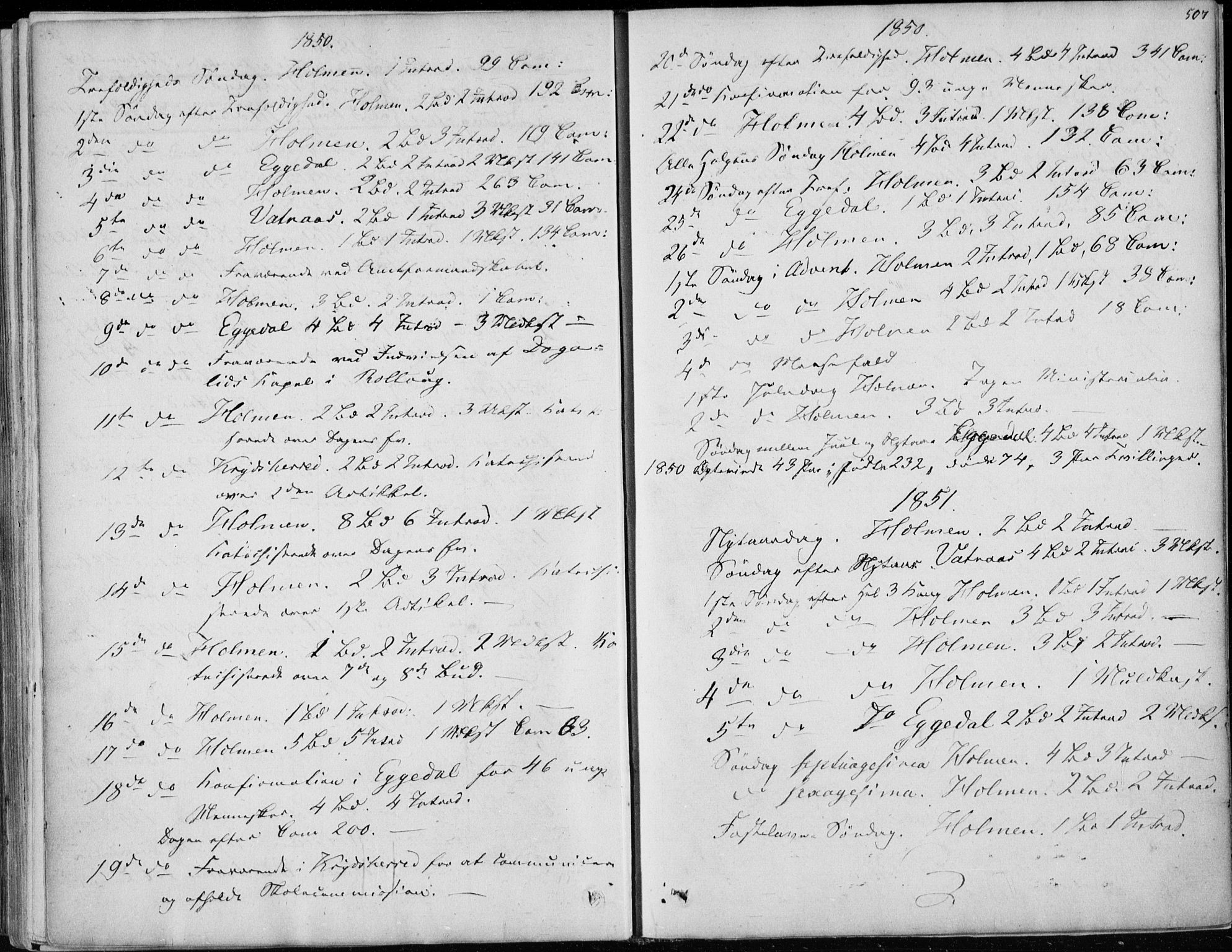 Sigdal kirkebøker, SAKO/A-245/F/Fa/L0008: Parish register (official) no. I 8, 1850-1859, p. 507