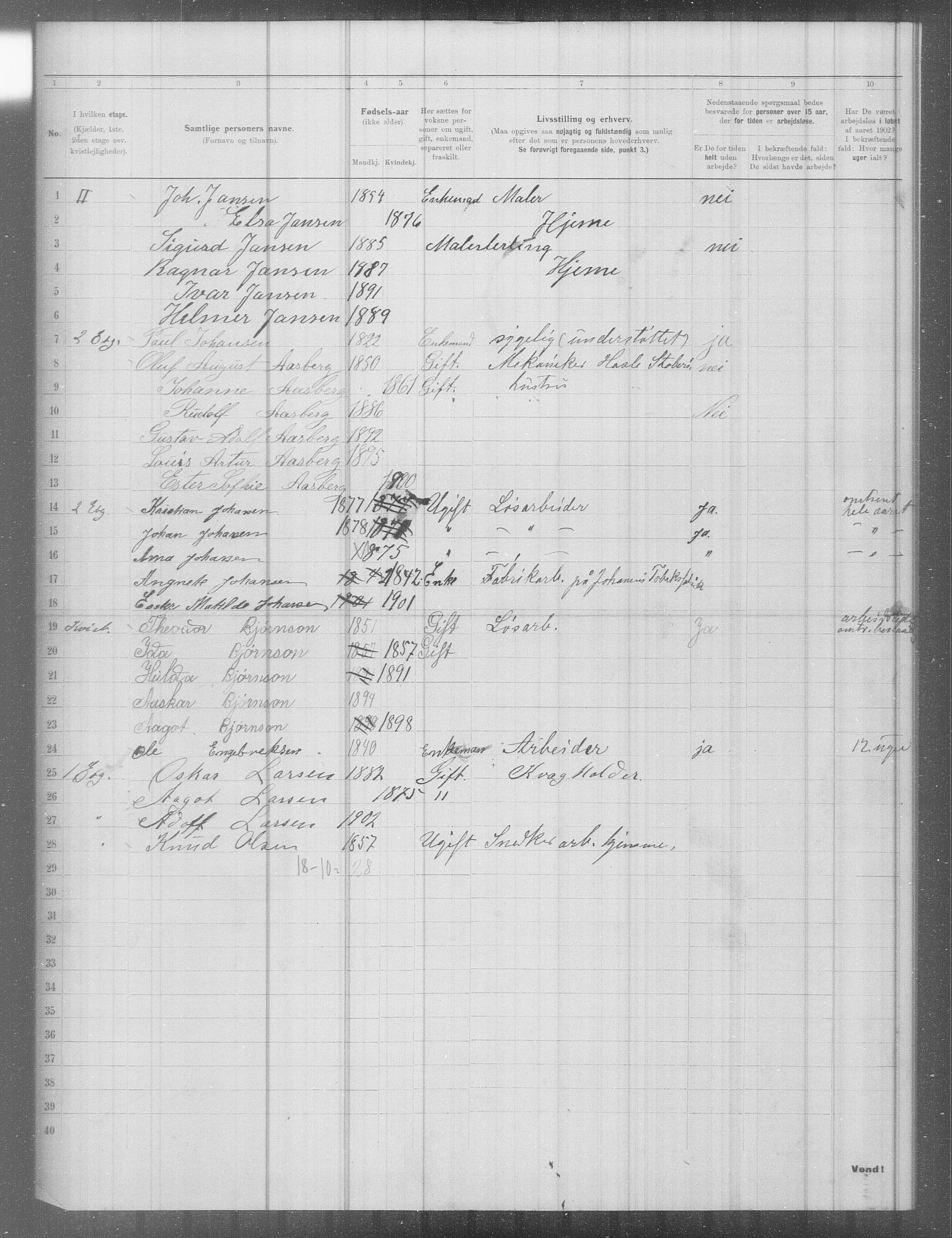 OBA, Municipal Census 1902 for Kristiania, 1902, p. 6491