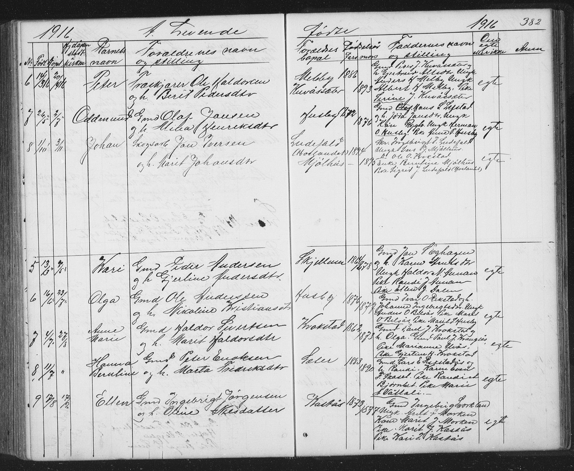 Ministerialprotokoller, klokkerbøker og fødselsregistre - Sør-Trøndelag, SAT/A-1456/667/L0798: Parish register (copy) no. 667C03, 1867-1929, p. 382