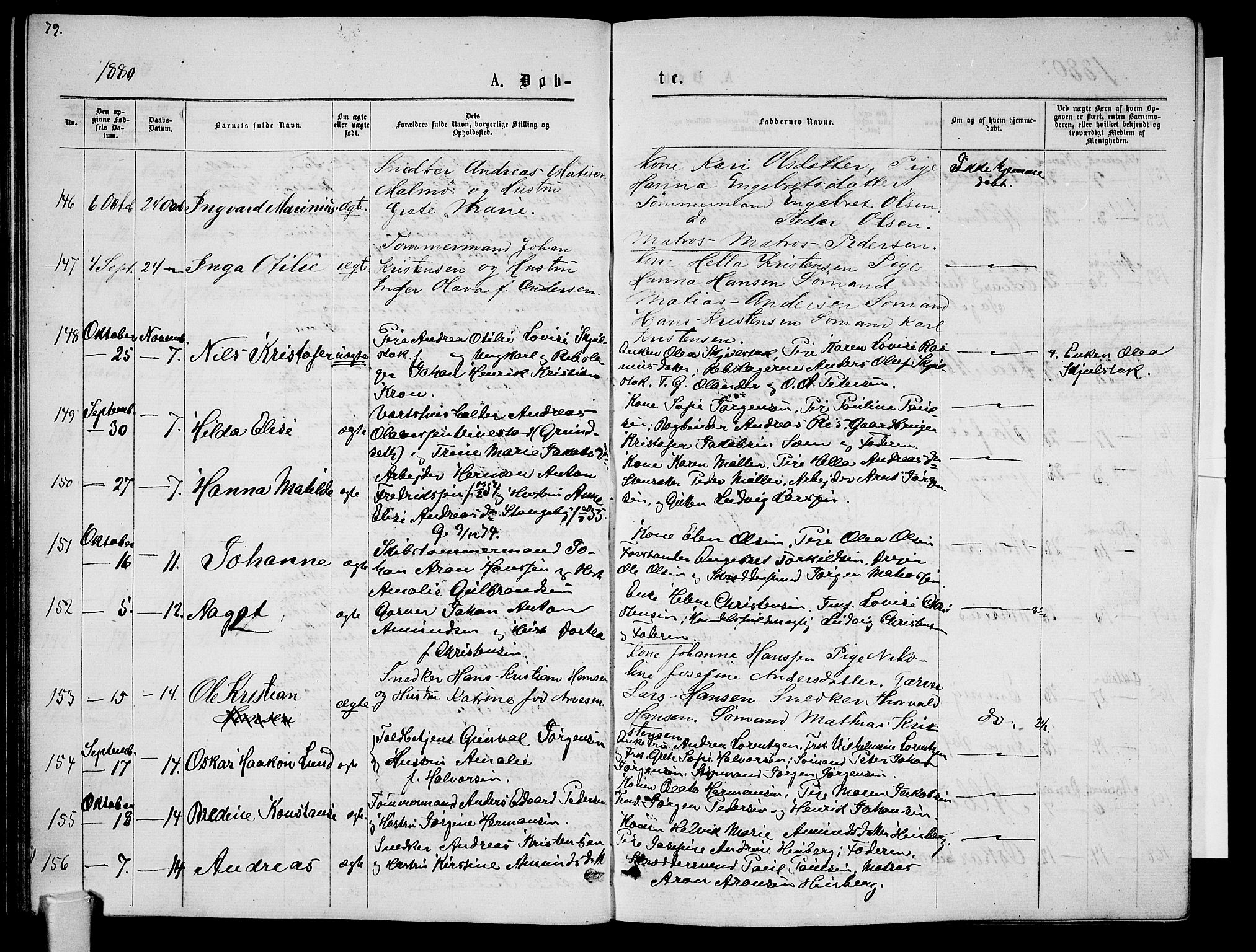 Tønsberg kirkebøker, AV/SAKO-A-330/G/Ga/L0005: Parish register (copy) no. 5, 1875-1885, p. 79