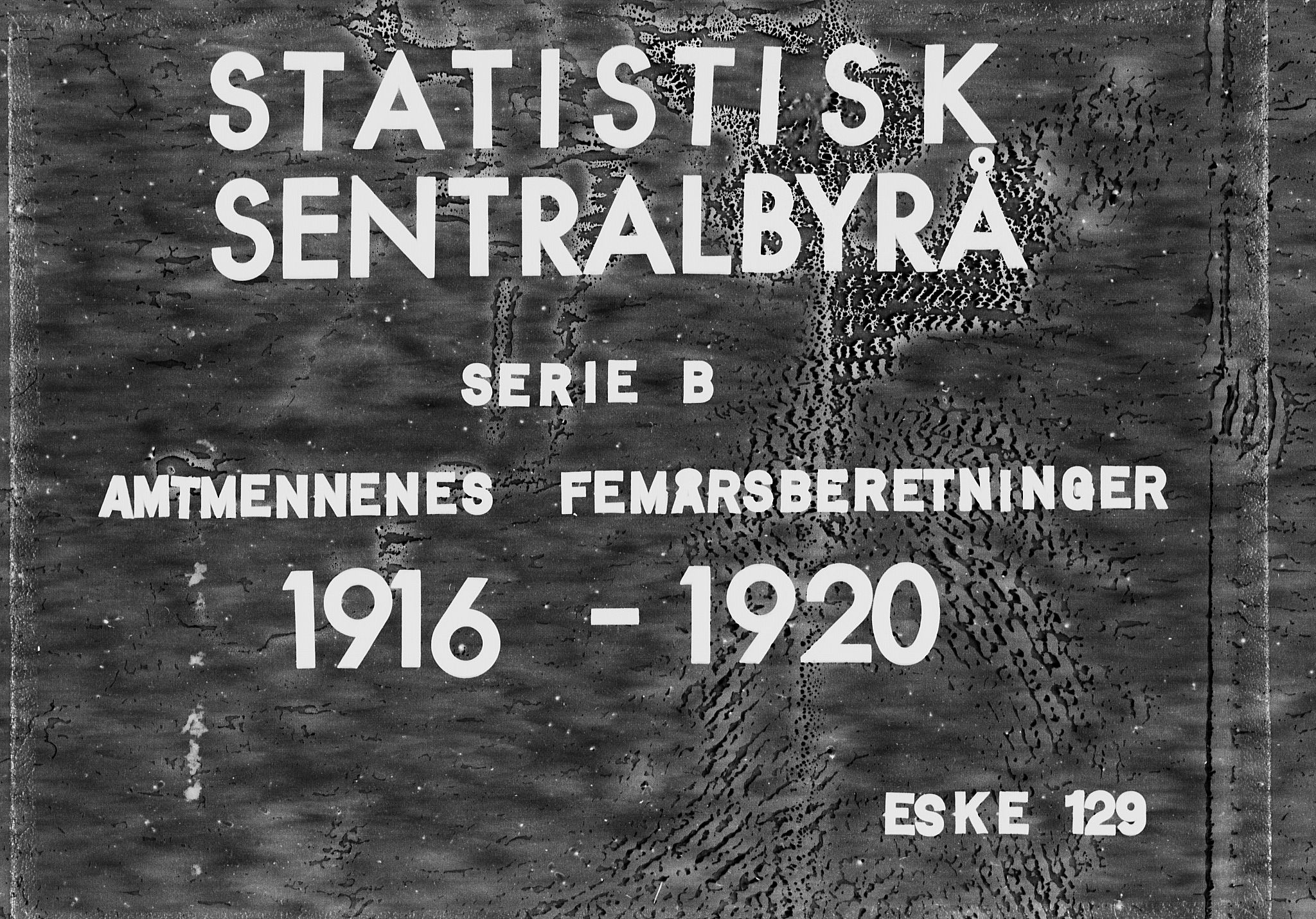 Statistisk sentralbyrå, Næringsøkonomiske emner, Generelt - Amtmennenes femårsberetninger, AV/RA-S-2233/F/Fa/L0129: --, 1919-1920, p. 1