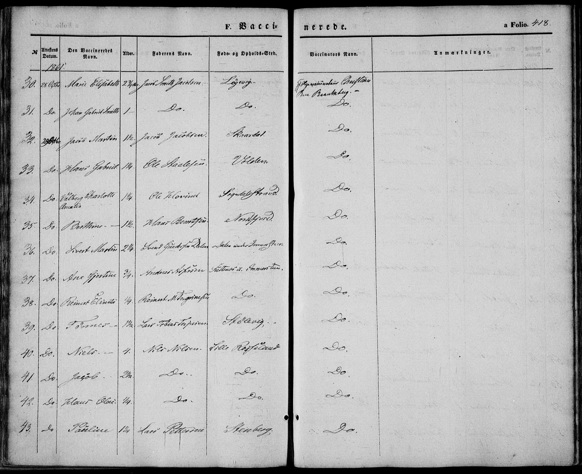 Sokndal sokneprestkontor, AV/SAST-A-101808: Parish register (official) no. A 9, 1857-1874, p. 418