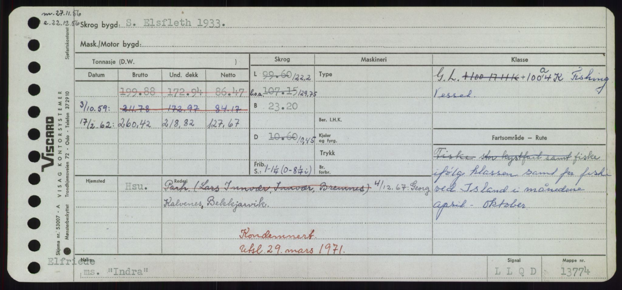 Sjøfartsdirektoratet med forløpere, Skipsmålingen, AV/RA-S-1627/H/Hd/L0018: Fartøy, I, p. 101