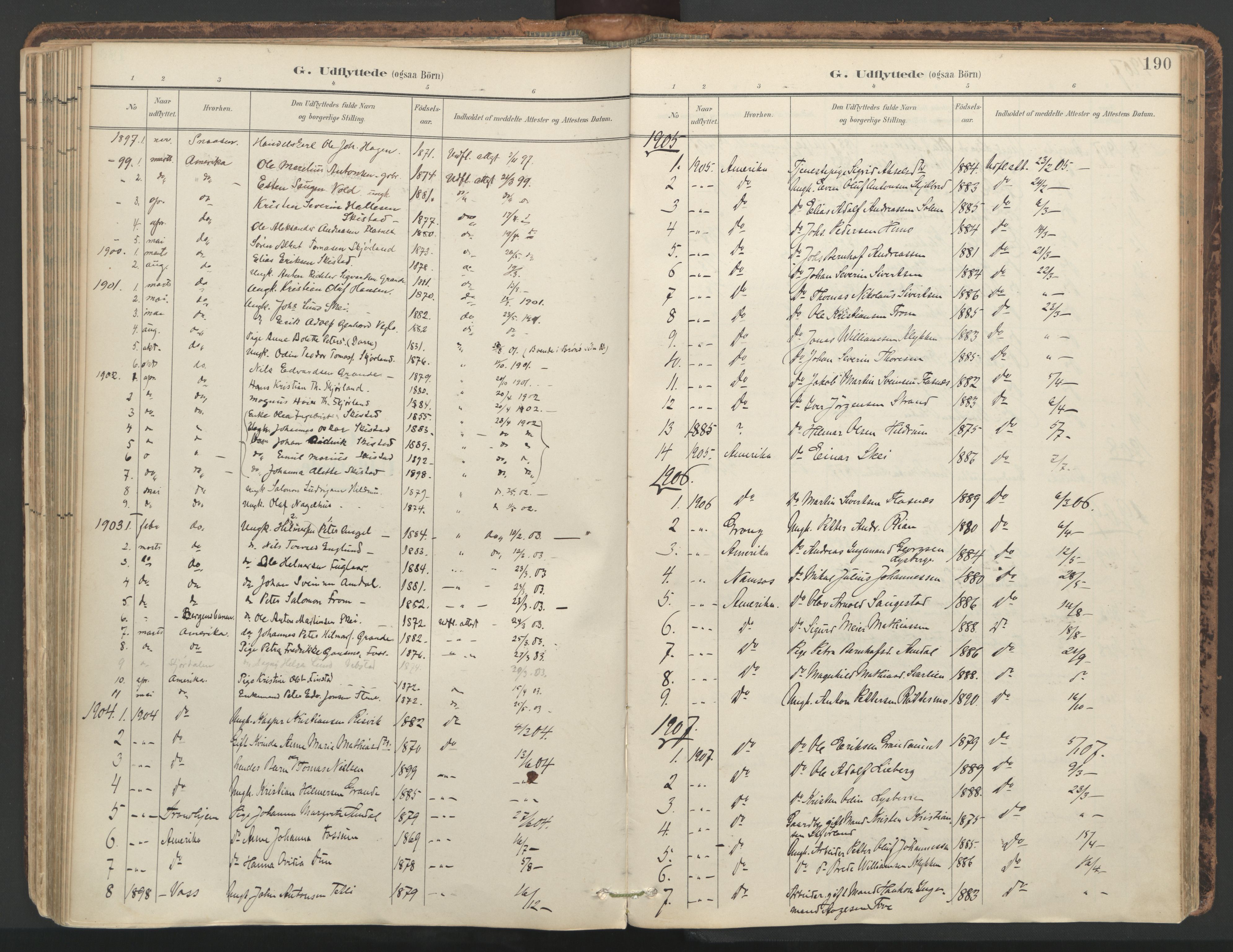 Ministerialprotokoller, klokkerbøker og fødselsregistre - Nord-Trøndelag, SAT/A-1458/764/L0556: Parish register (official) no. 764A11, 1897-1924, p. 190