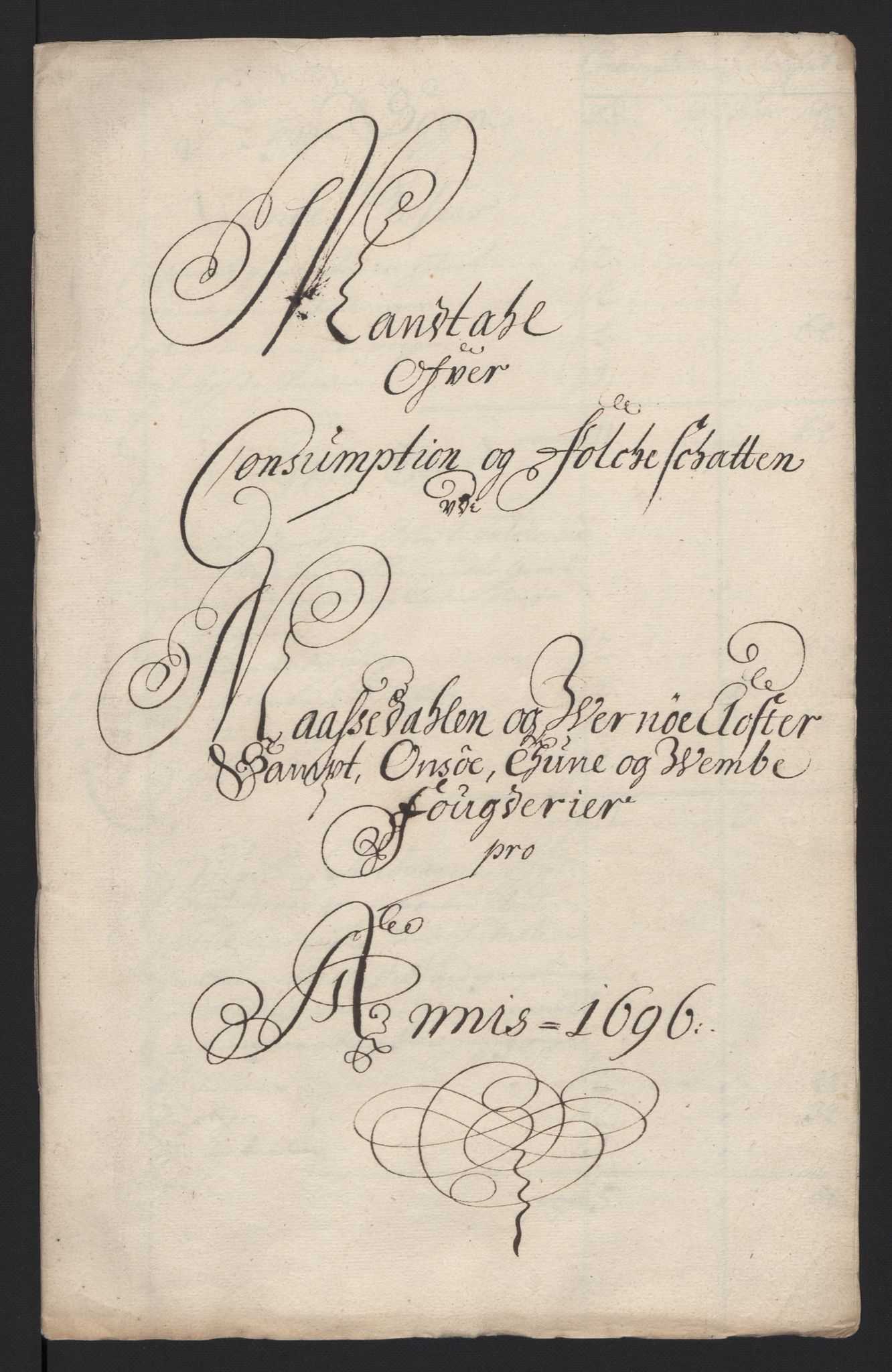 Rentekammeret inntil 1814, Reviderte regnskaper, Fogderegnskap, RA/EA-4092/R04/L0124: Fogderegnskap Moss, Onsøy, Tune, Veme og Åbygge, 1696, p. 55