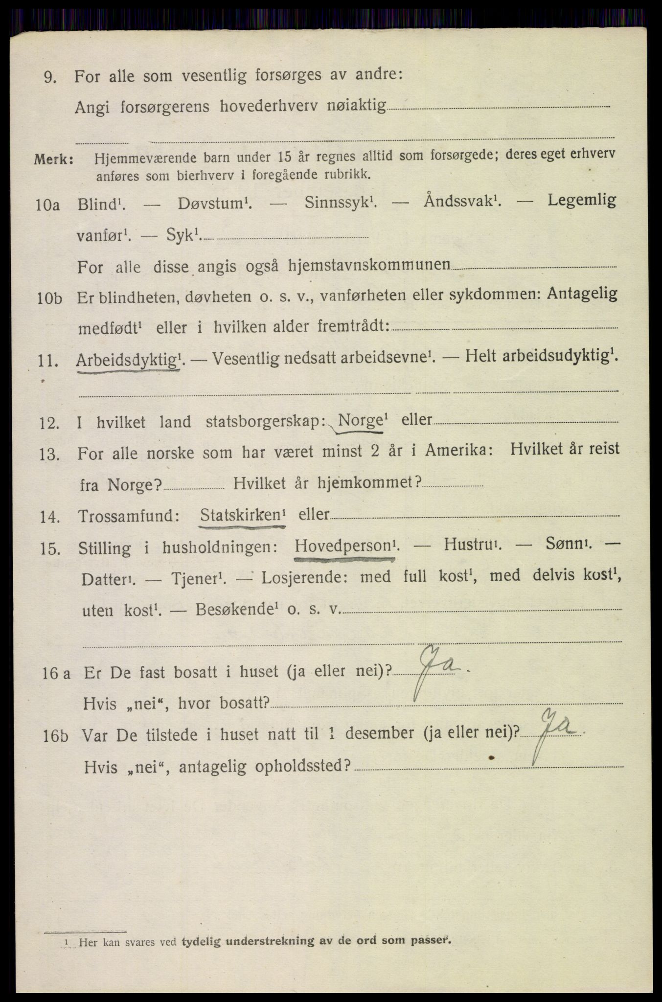 SAH, 1920 census for Gran, 1920, p. 10723