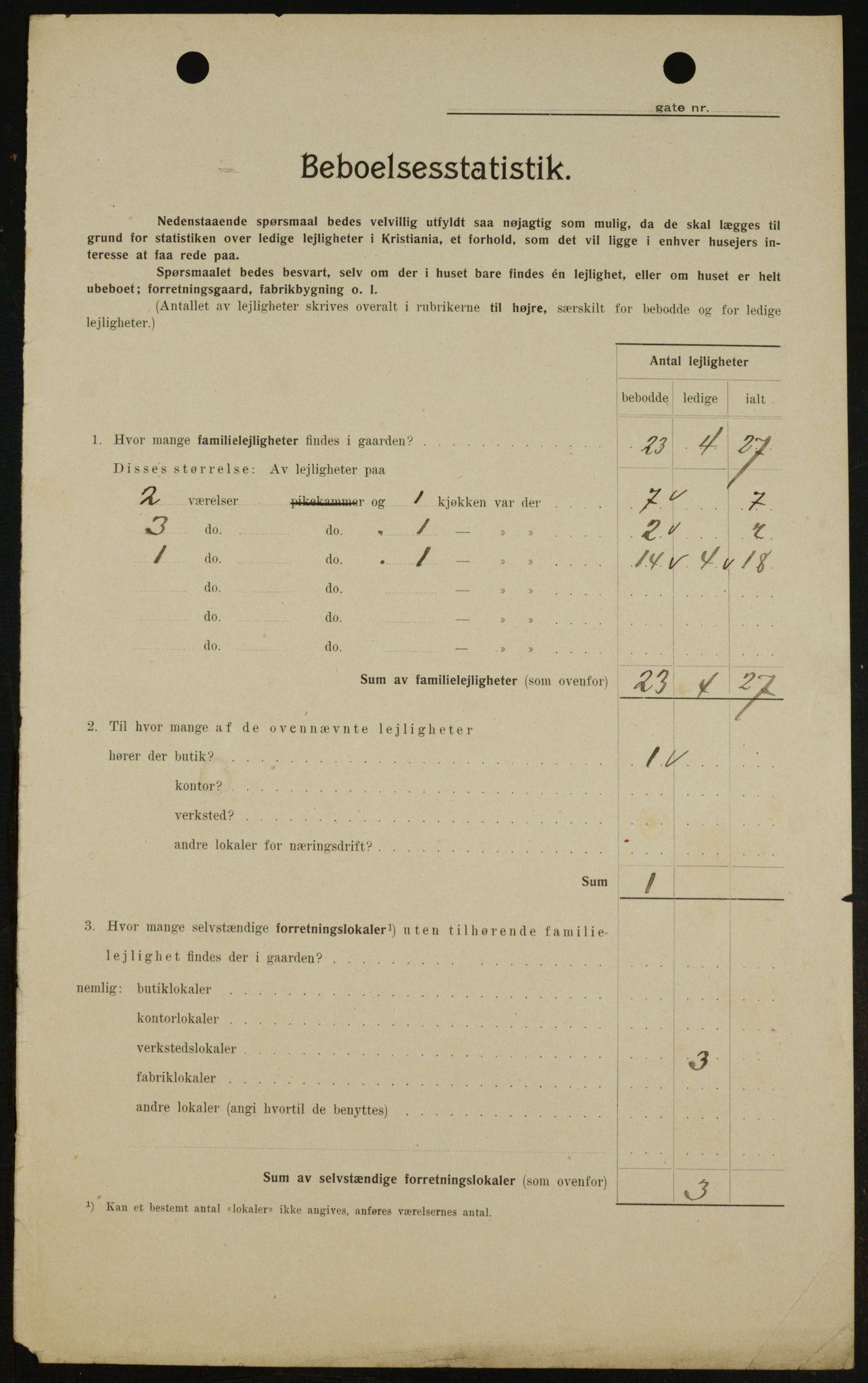OBA, Municipal Census 1909 for Kristiania, 1909, p. 39175
