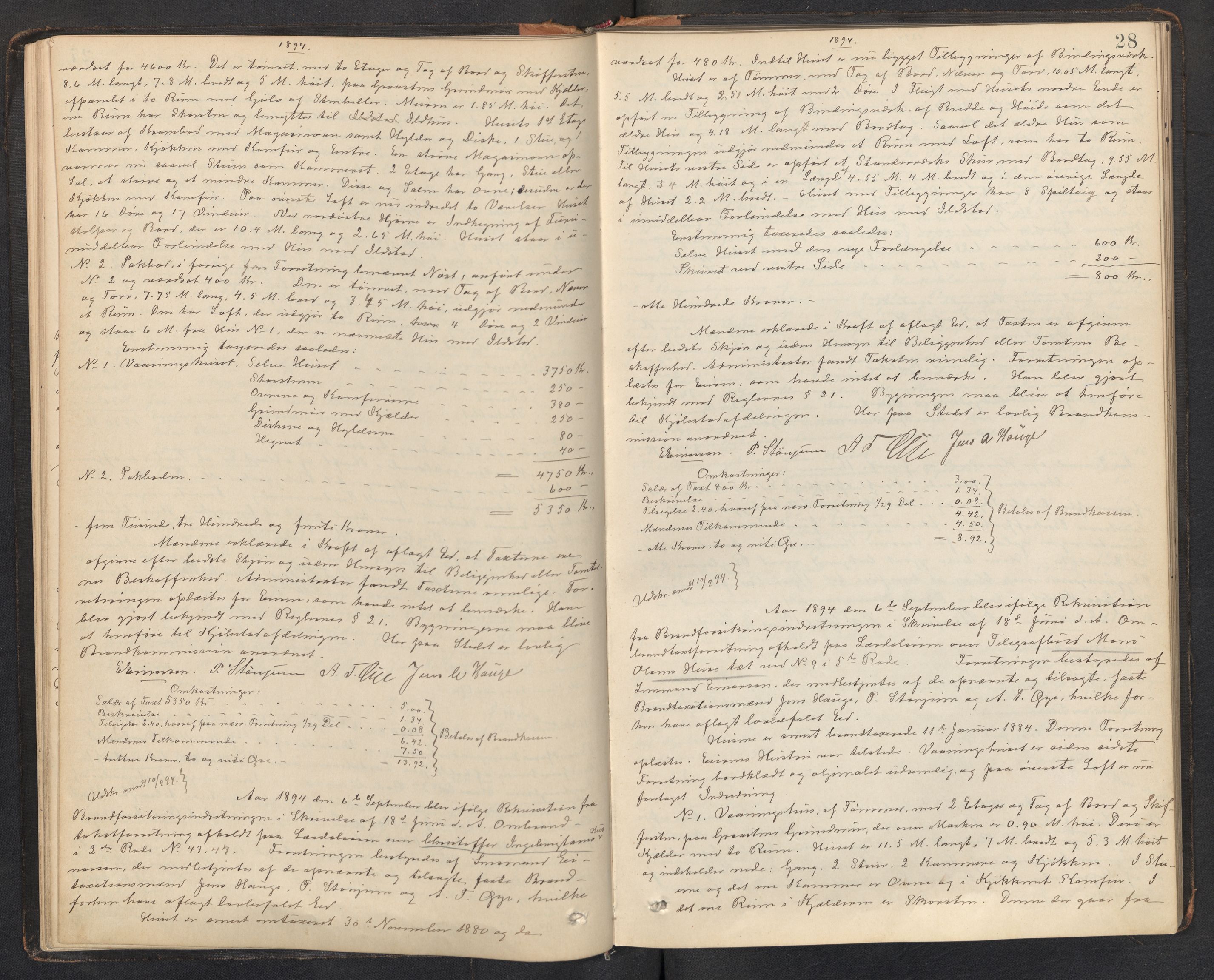 Lensmannen i Lærdal, AV/SAB-A-29401/0012/L0002: Branntakstprotokoll, 1890-1910, p. 27b-28a