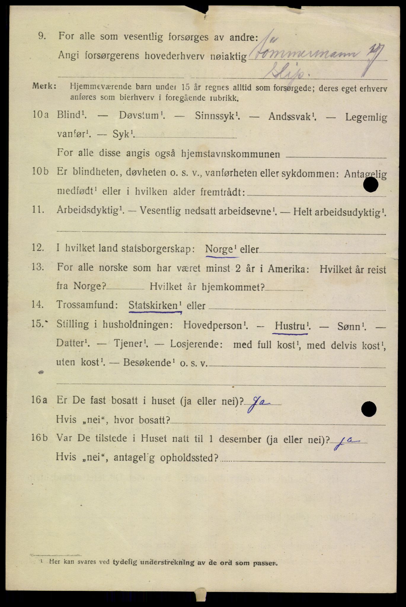 SAK, 1920 census for Farsund, 1920, p. 2562