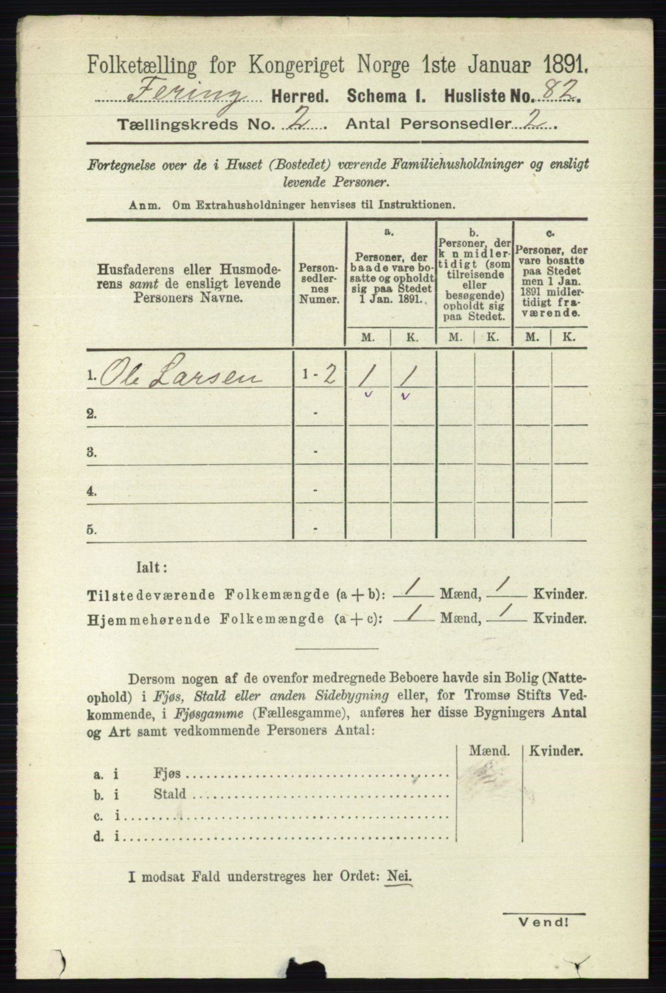 RA, 1891 census for 0240 Feiring, 1891, p. 751
