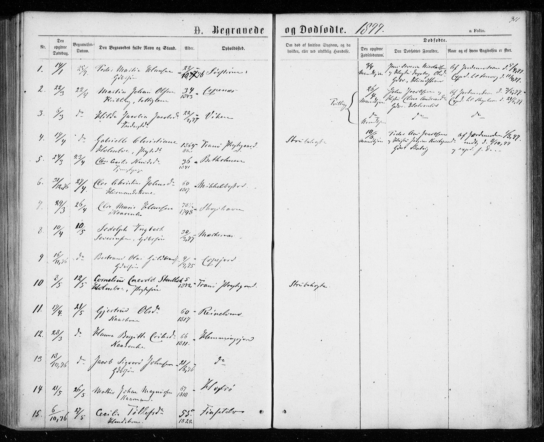 Tranøy sokneprestkontor, SATØ/S-1313/I/Ia/Iaa/L0008kirke: Parish register (official) no. 8, 1867-1877, p. 311
