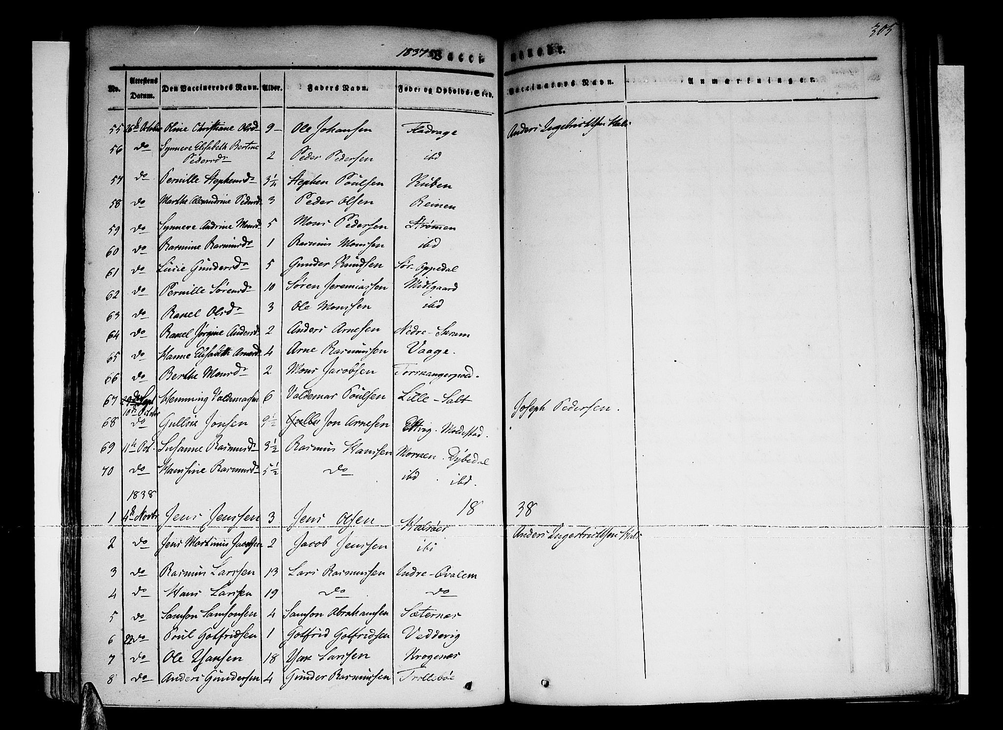 Selje sokneprestembete, SAB/A-99938/H/Ha/Haa/Haaa: Parish register (official) no. A 9, 1829-1844, p. 305