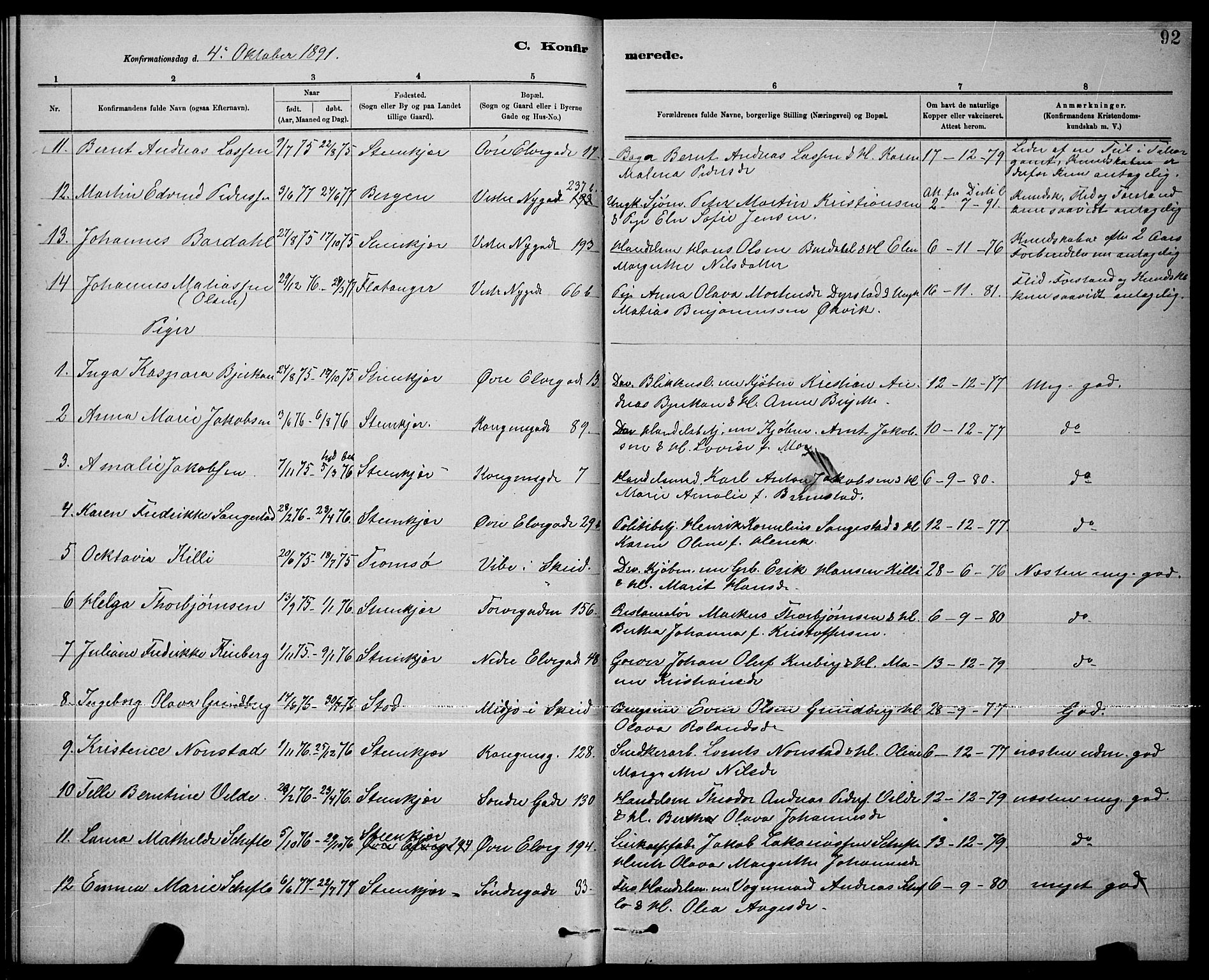 Ministerialprotokoller, klokkerbøker og fødselsregistre - Nord-Trøndelag, SAT/A-1458/739/L0374: Parish register (copy) no. 739C02, 1883-1898, p. 92