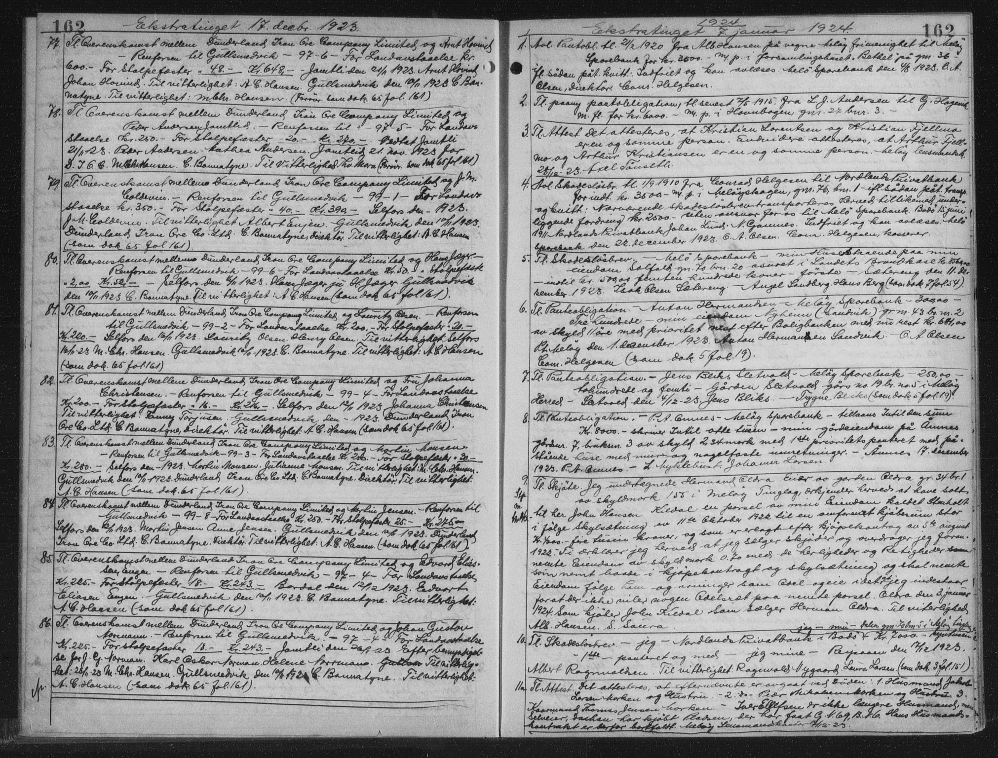 Rana sorenskriveri , AV/SAT-A-1108/1/2/2C/L0018: Mortgage book no. 18, 1923-1928, p. 162, Deed date: 07.01.1924