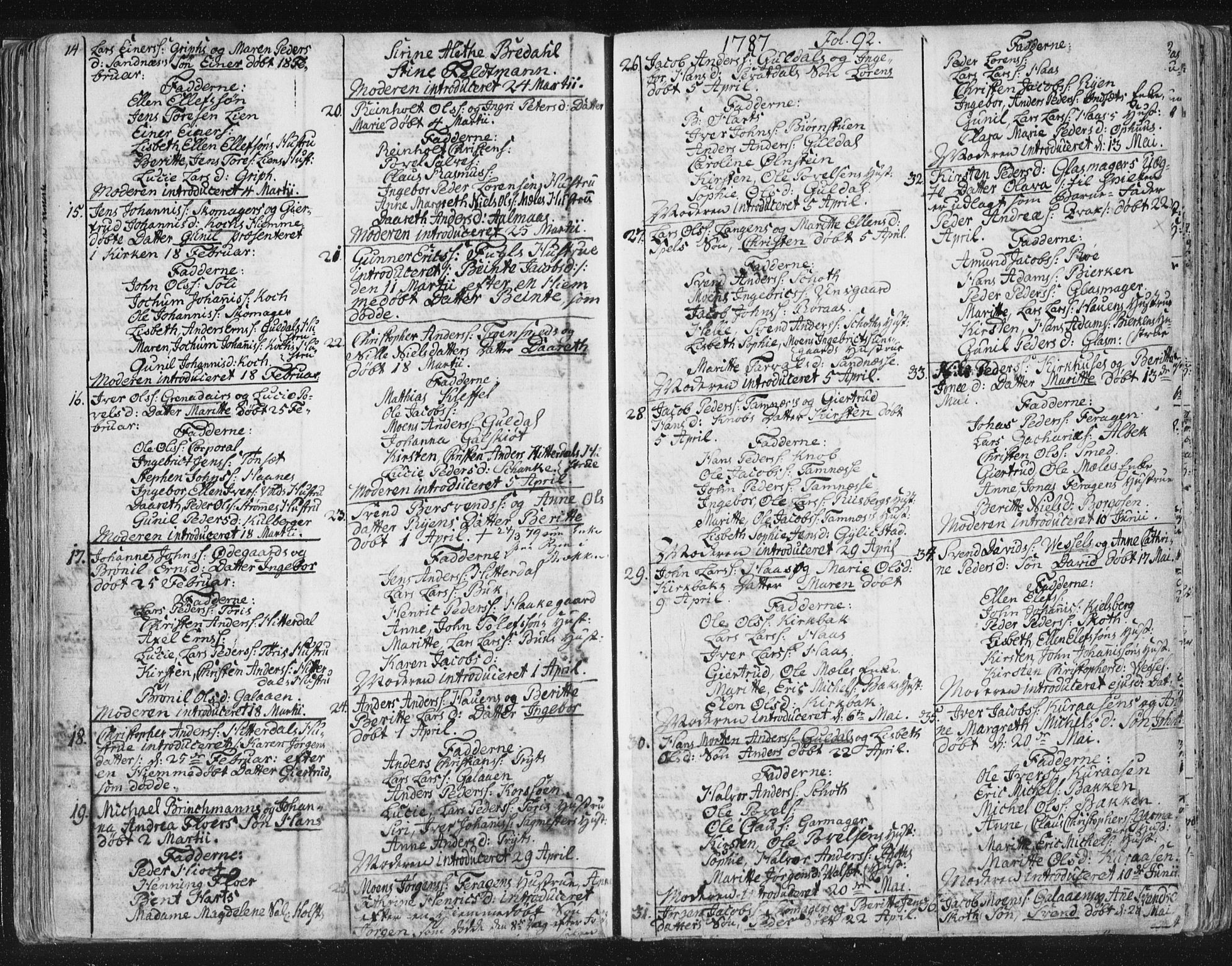 Ministerialprotokoller, klokkerbøker og fødselsregistre - Sør-Trøndelag, SAT/A-1456/681/L0926: Parish register (official) no. 681A04, 1767-1797, p. 92