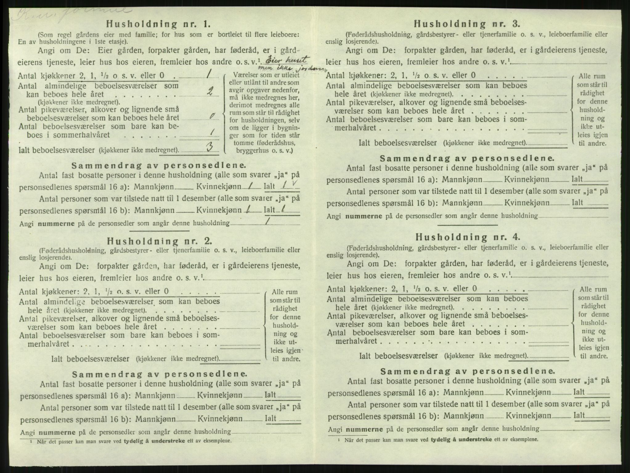 SAT, 1920 census for Leksvik, 1920, p. 1111