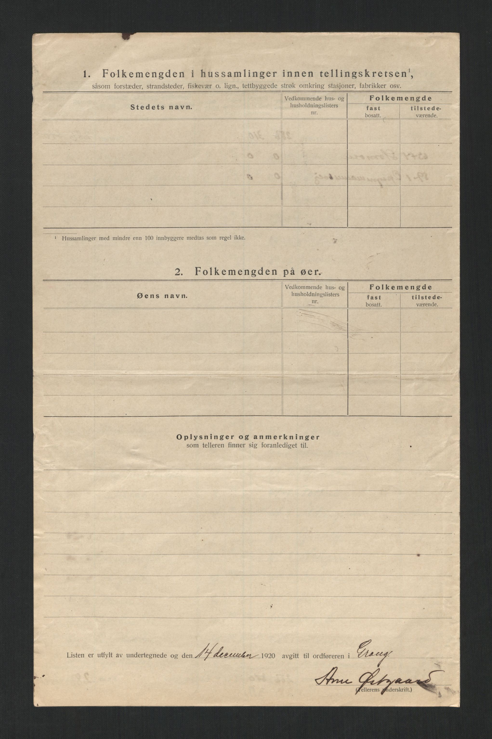 SAT, 1920 census for Grong, 1920, p. 38