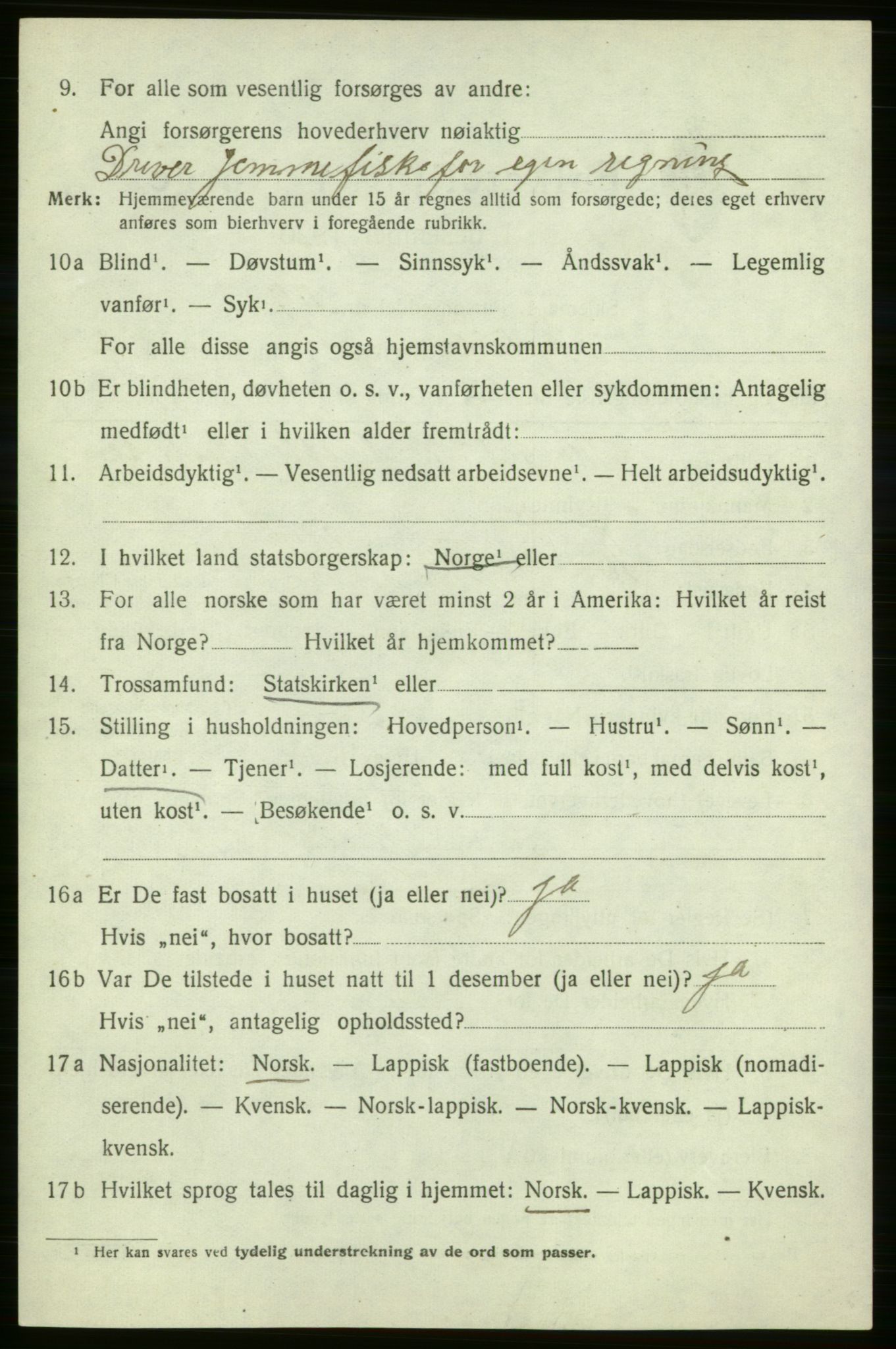 SATØ, 1920 census for Kjelvik, 1920, p. 1624