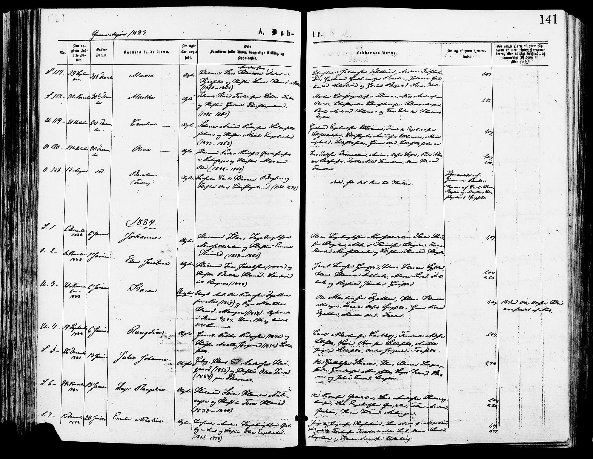 Sør-Odal prestekontor, SAH/PREST-030/H/Ha/Haa/L0005: Parish register (official) no. 5, 1876-1885, p. 141