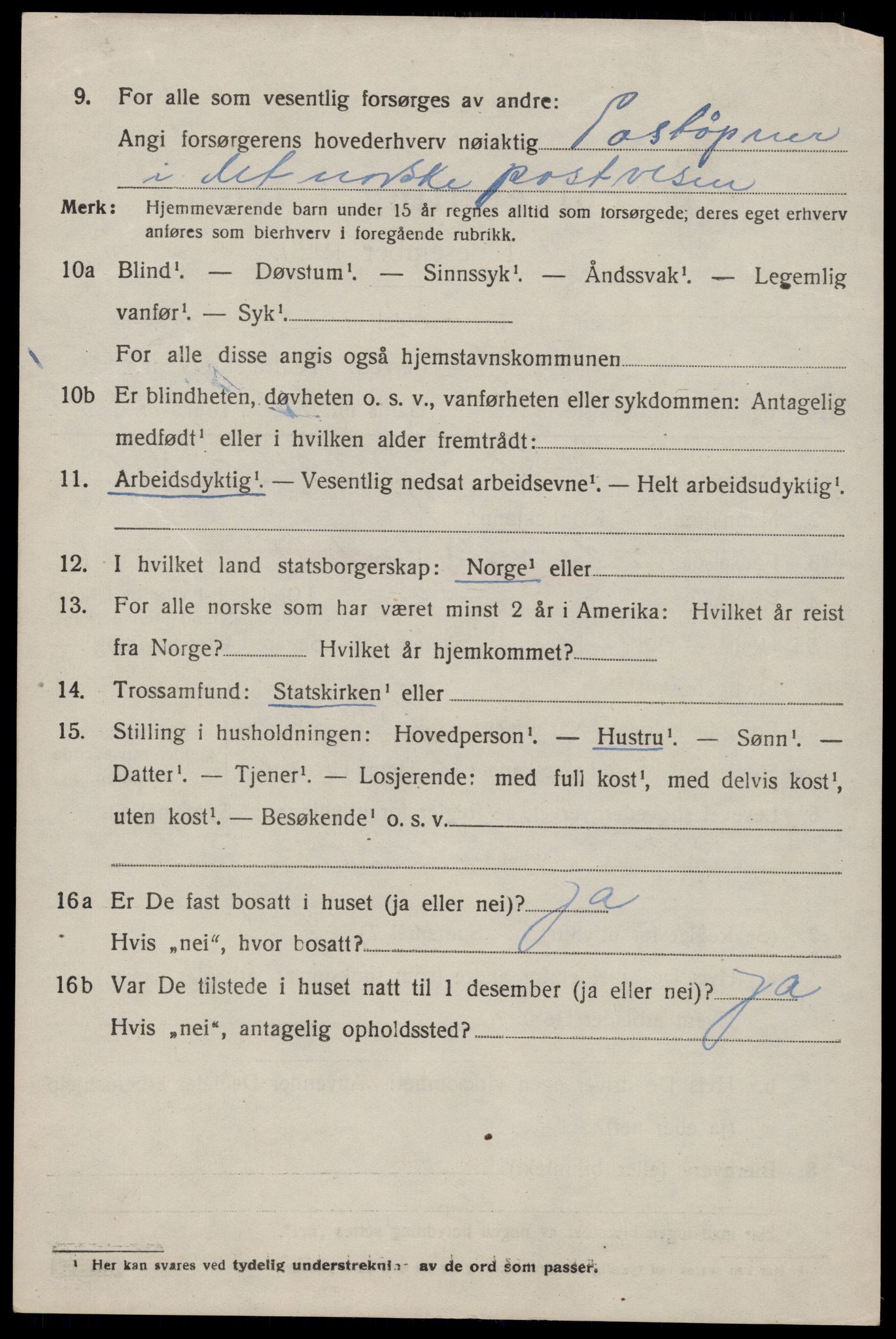 SAST, 1920 census for Jelsa, 1920, p. 1885