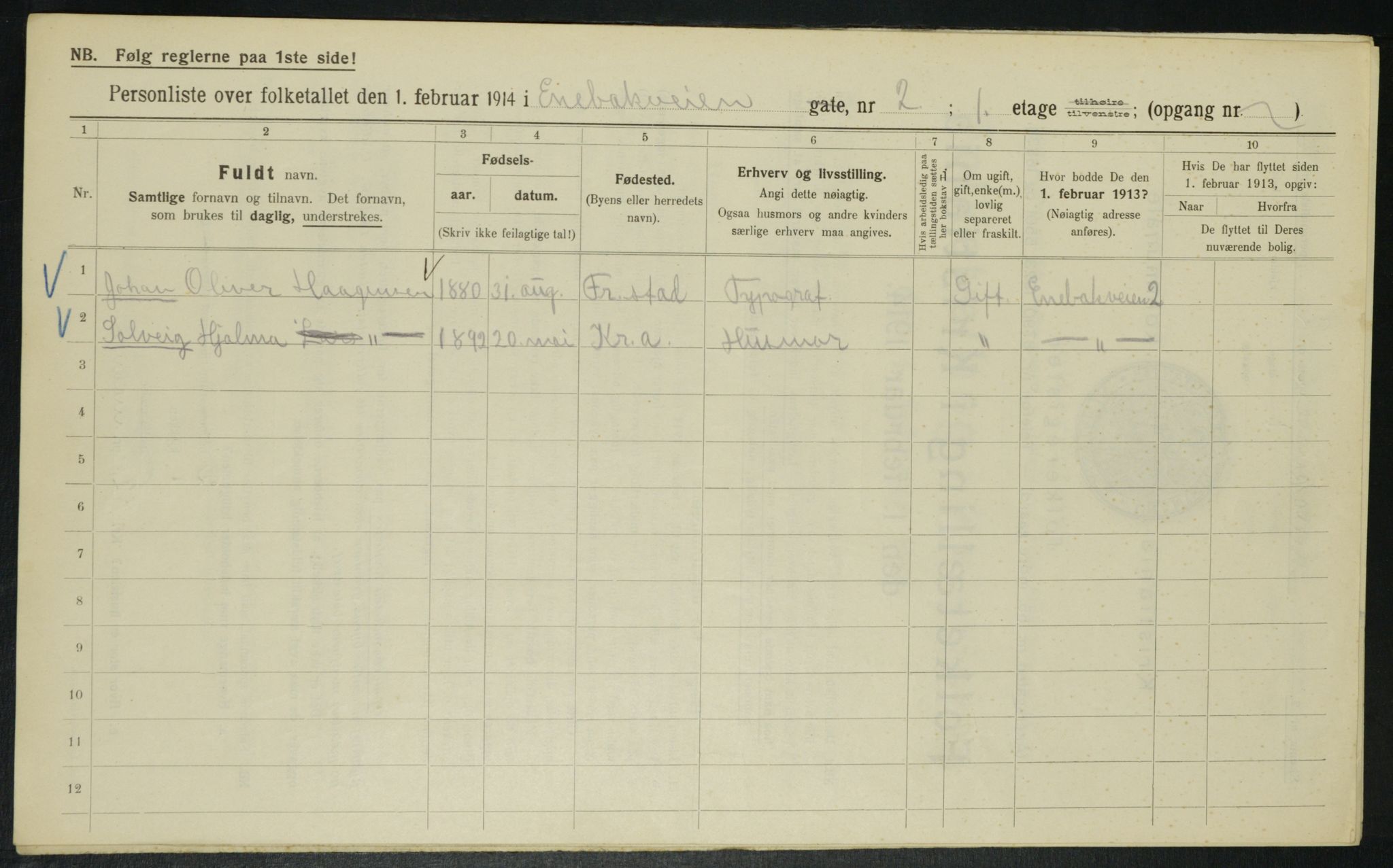 OBA, Municipal Census 1914 for Kristiania, 1914, p. 21188