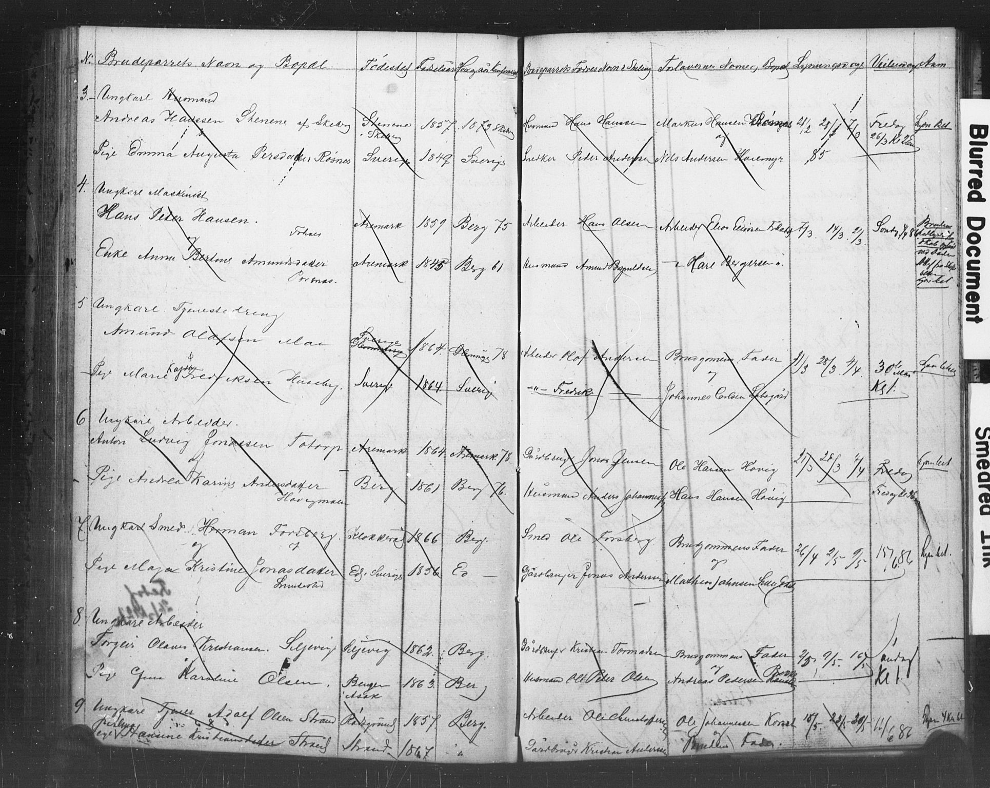 Berg prestekontor Kirkebøker, AV/SAO-A-10902/H/Ha/L0001: Banns register no. I 1, 1857-1894