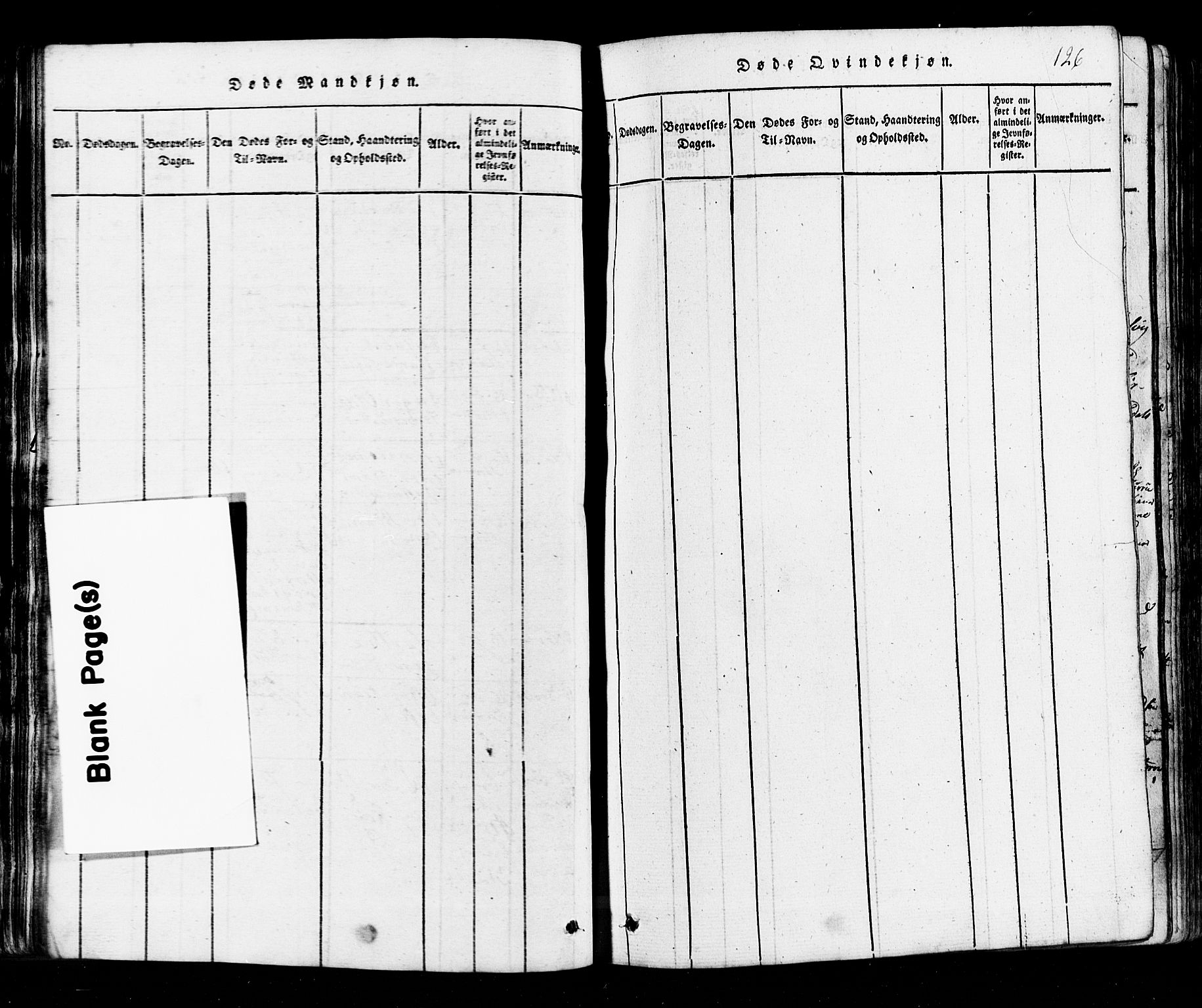 Hurum kirkebøker, SAKO/A-229/G/Ga/L0001: Parish register (copy) no. I 1, 1816-1826, p. 126